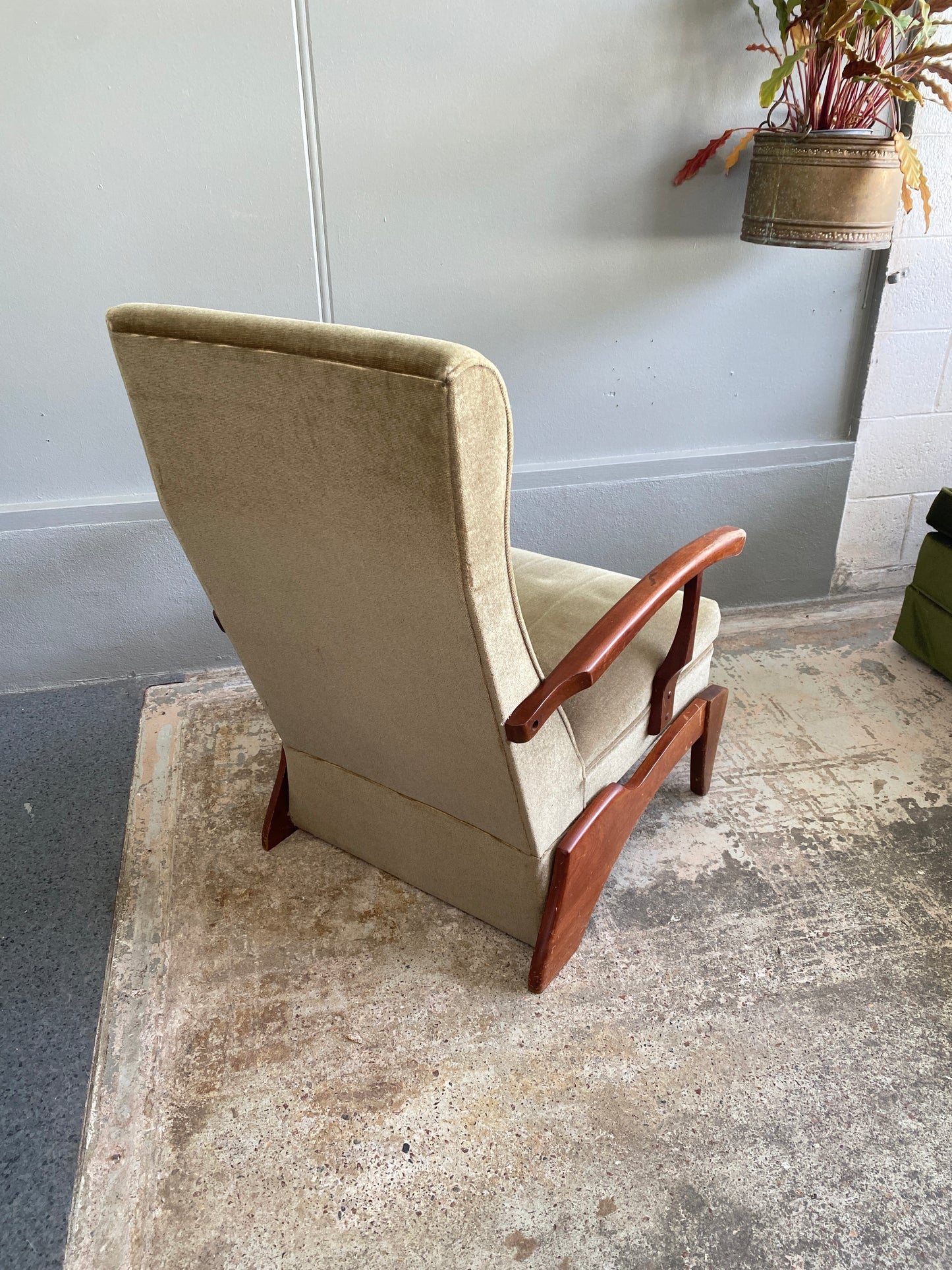 1950s European Olive Valour Arm Chair