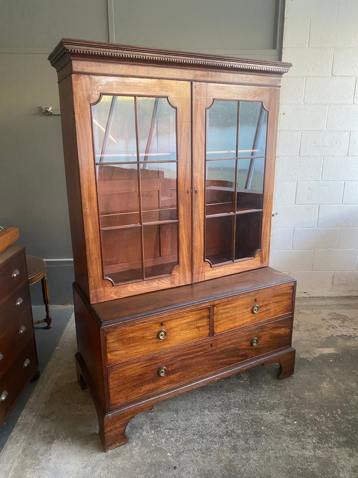 19th Century English Mahogany Secretaire