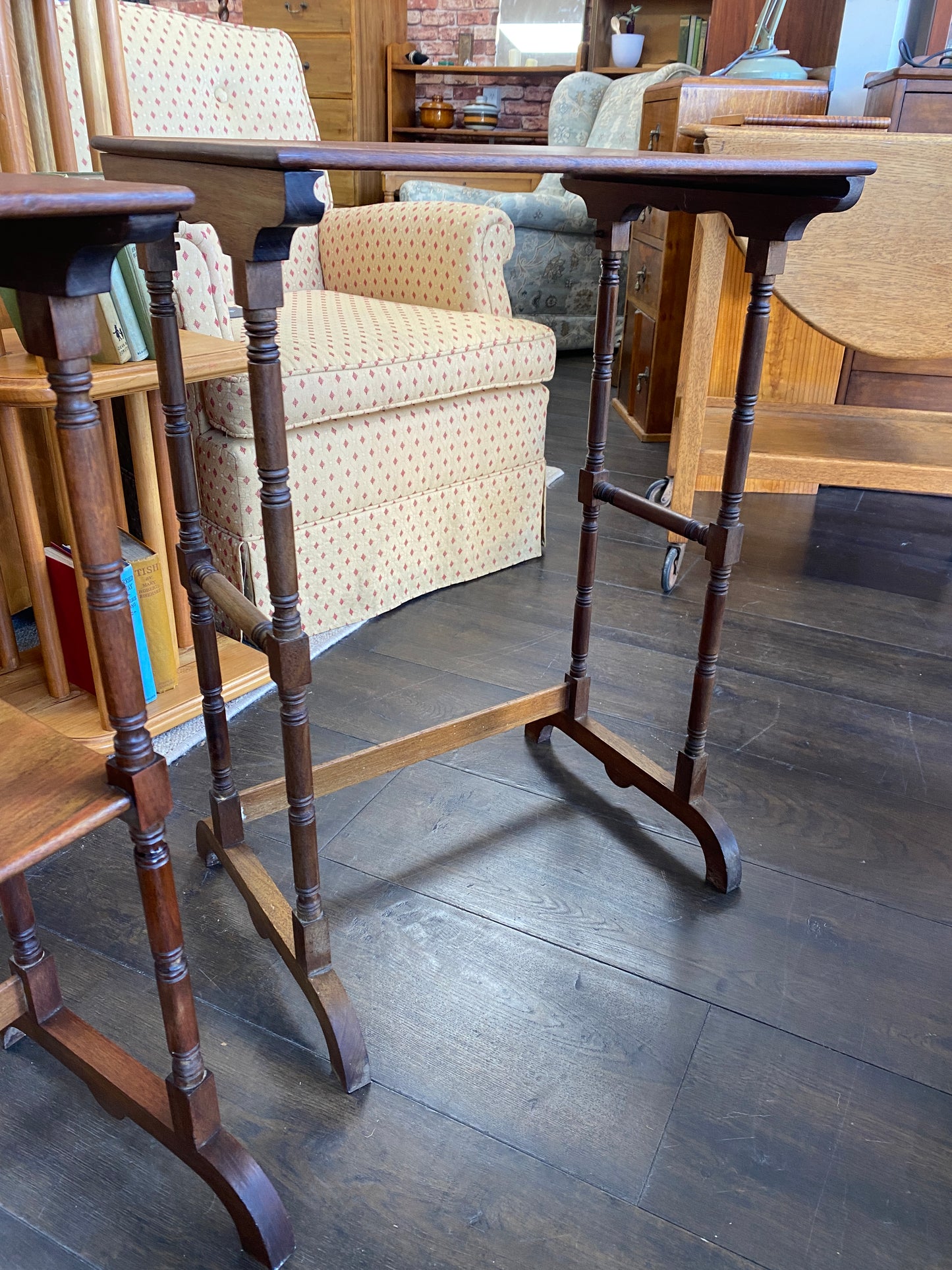 Aesthetic Movement Nest of Two Mahogany Tables 1800s