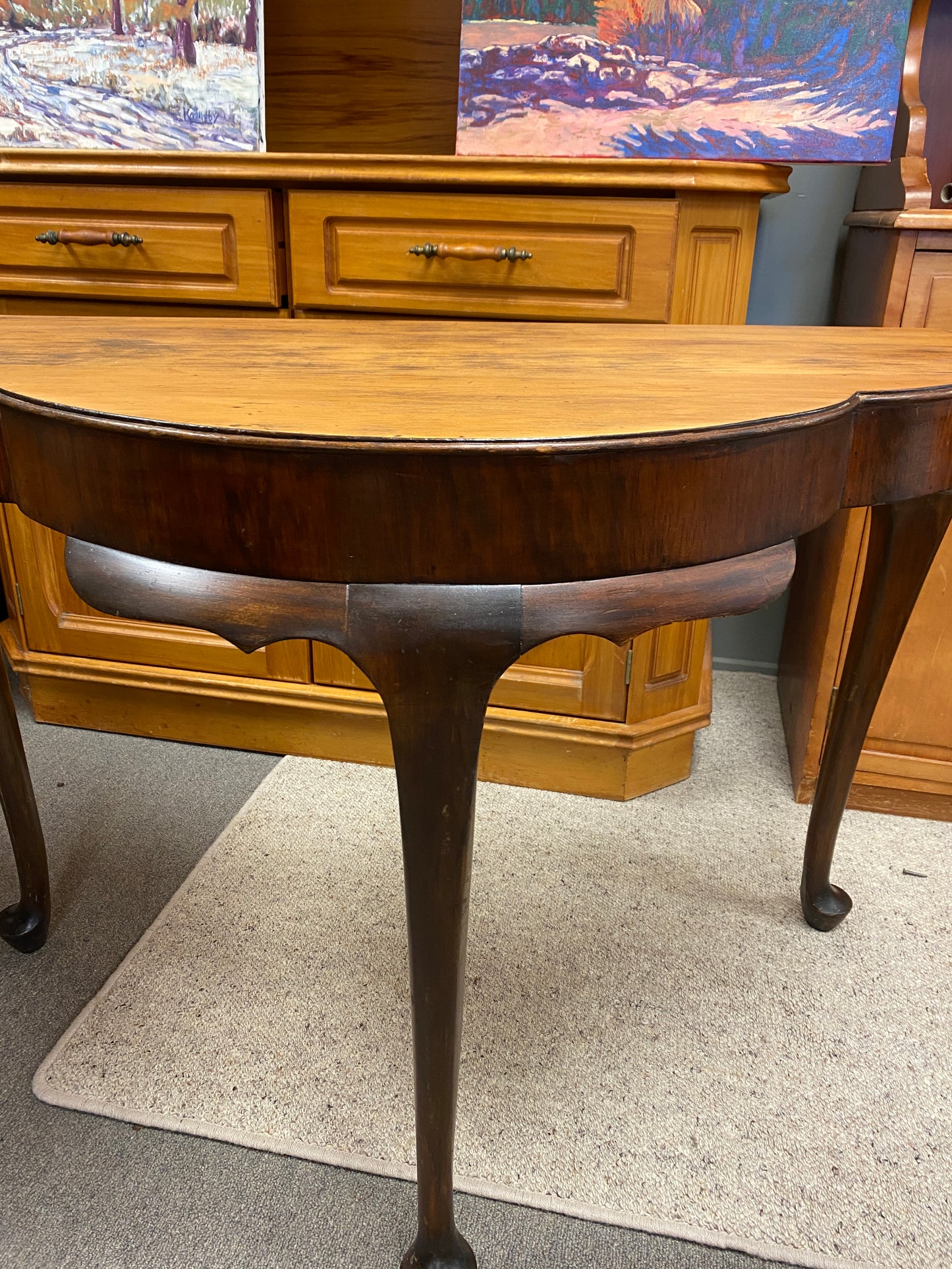 Antique Demi Lune Console Table