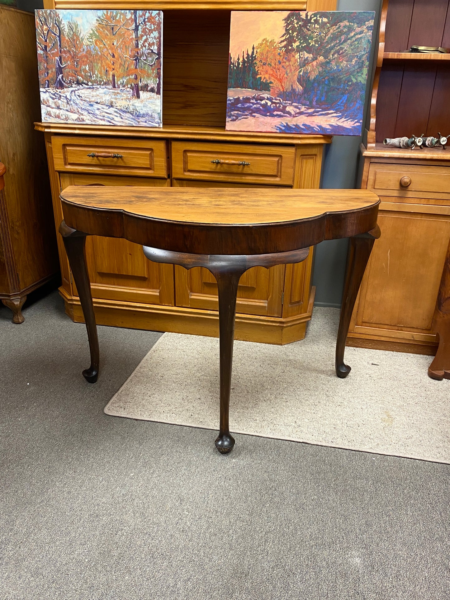 Antique Demi Lune Console Table