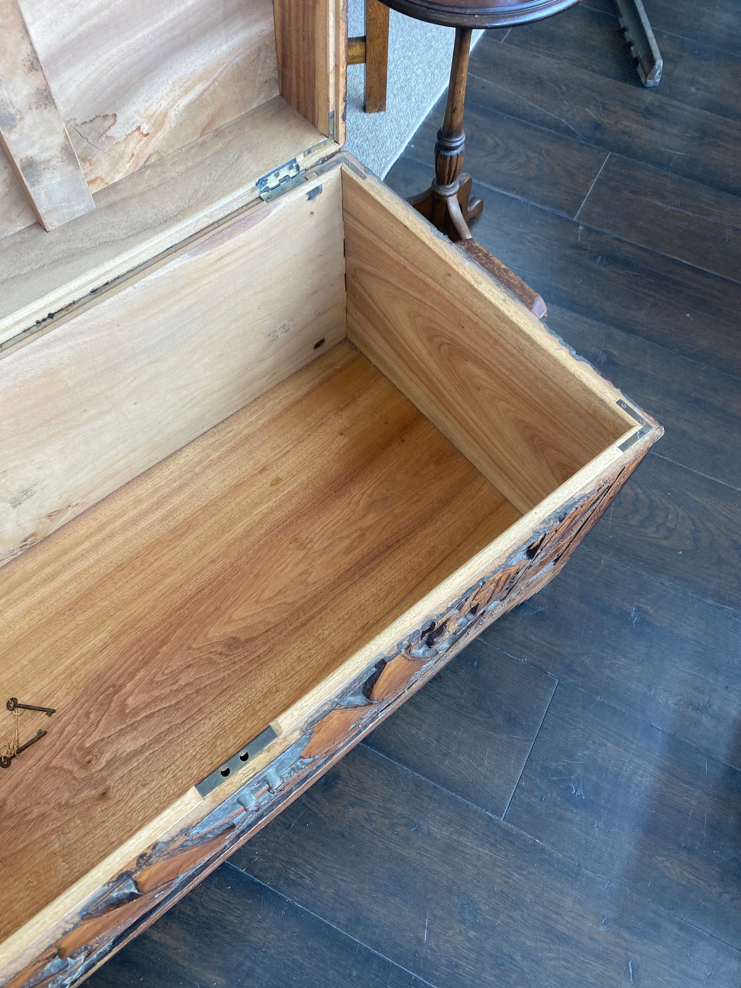 Antique Hand Carved Chinese Camphor Chest