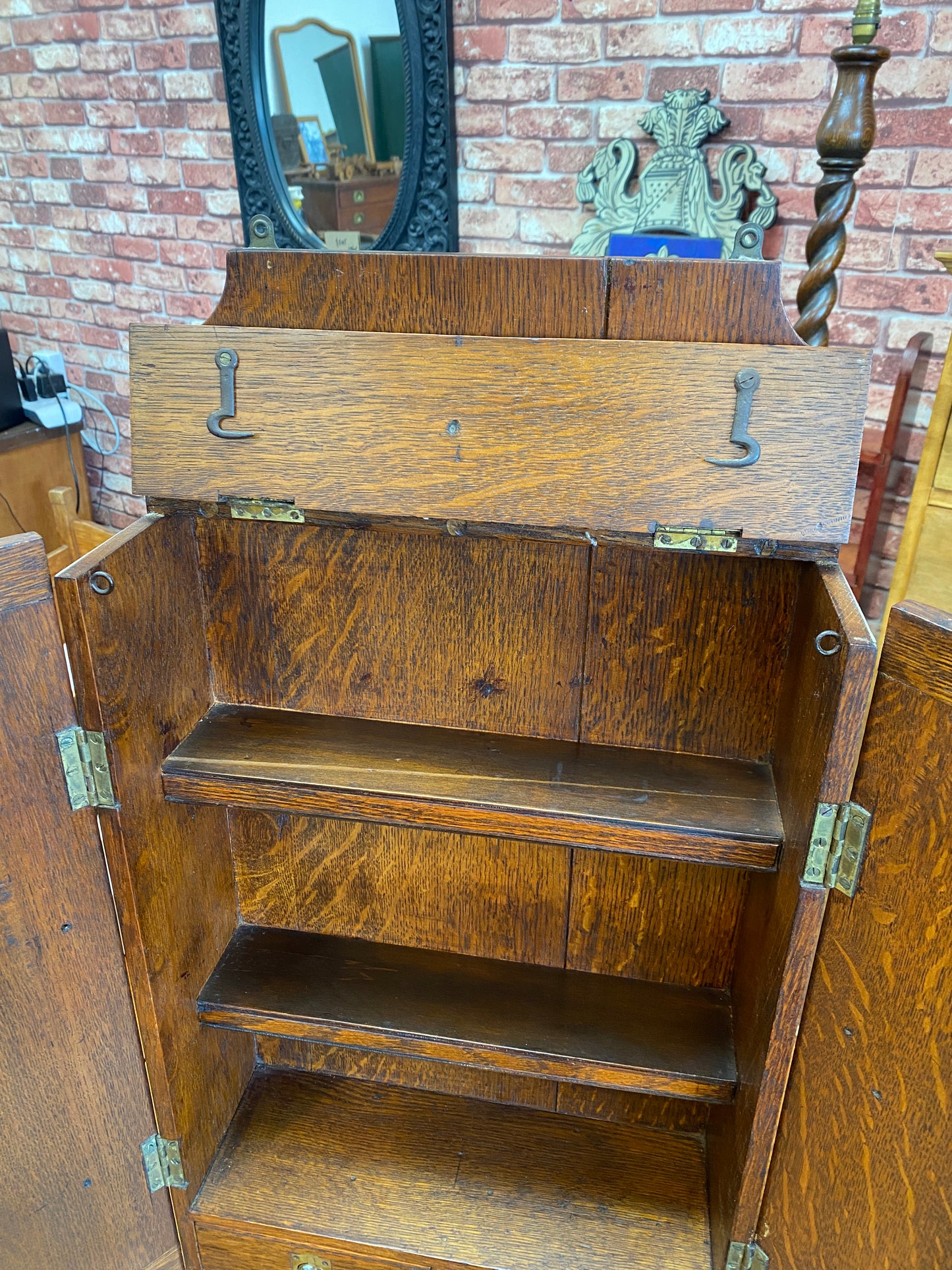 Antique Oak Wall Cabinet