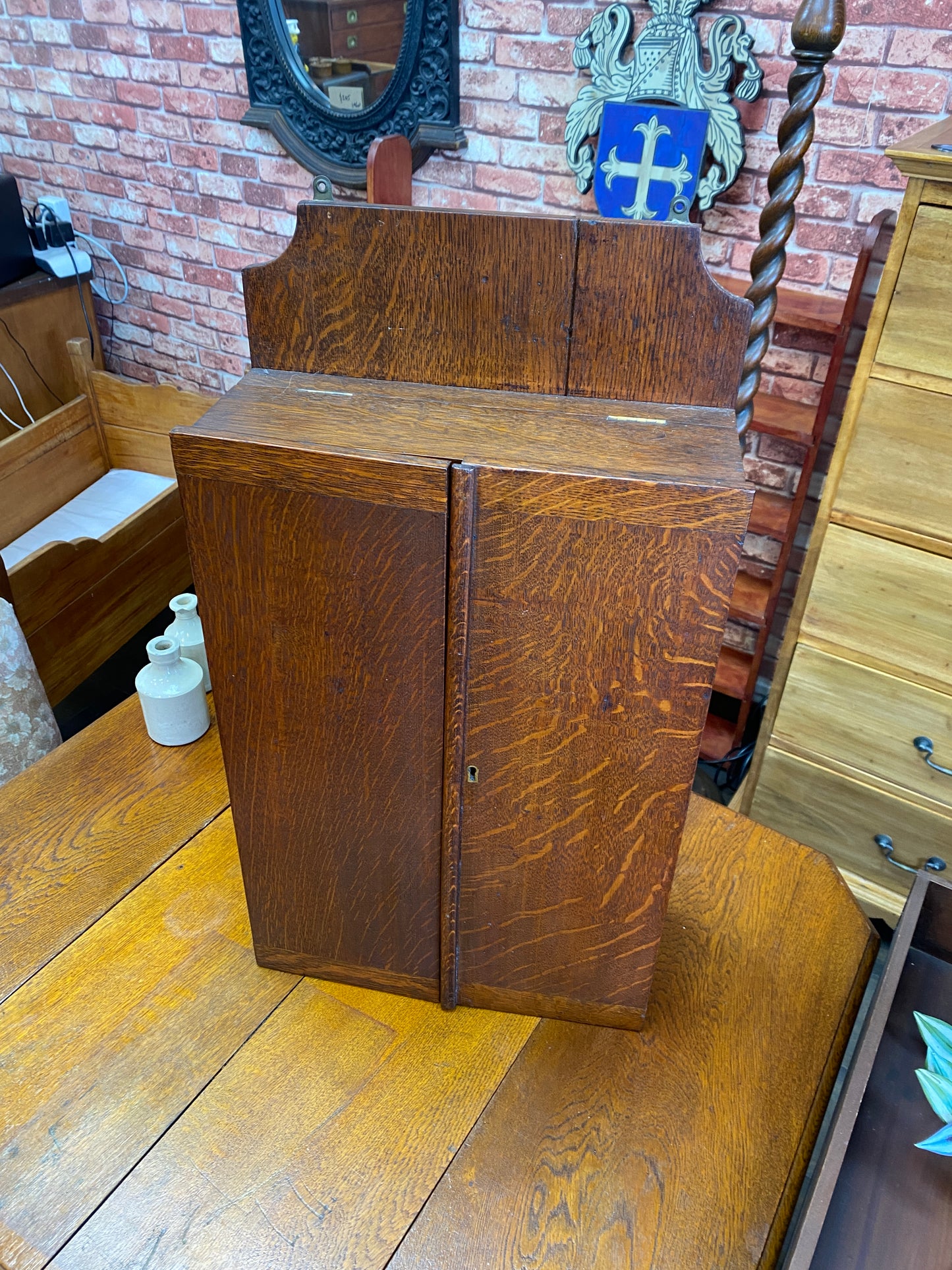Antique Oak Wall Cabinet