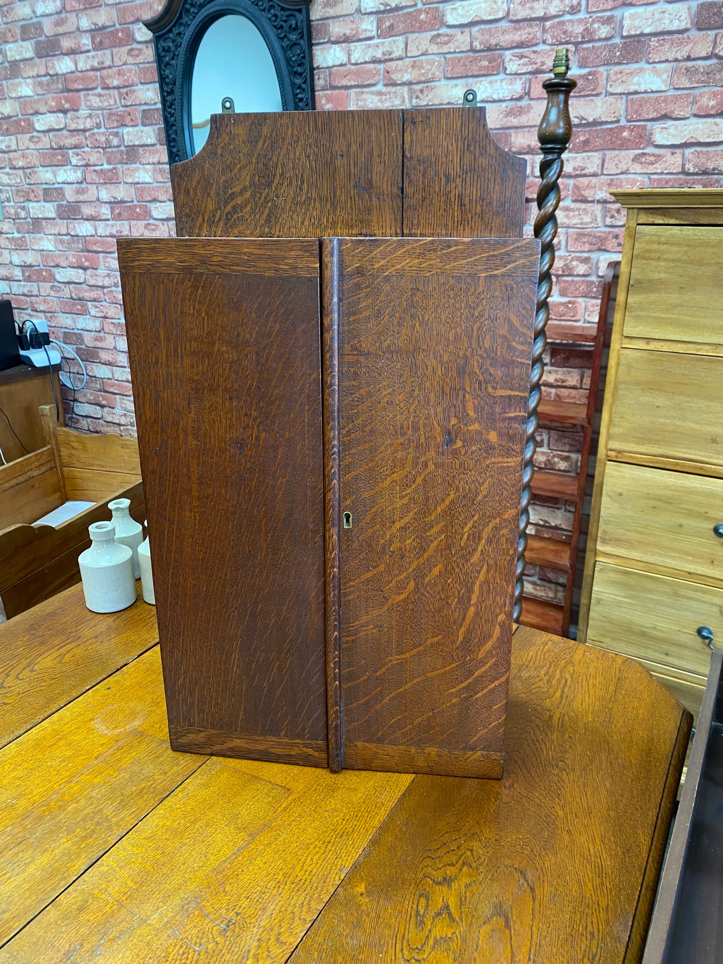 Antique Oak Wall Cabinet