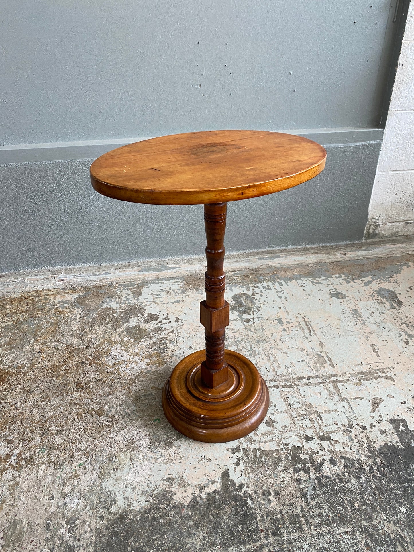 Antique Turned Oval Wine/Pedestal Table