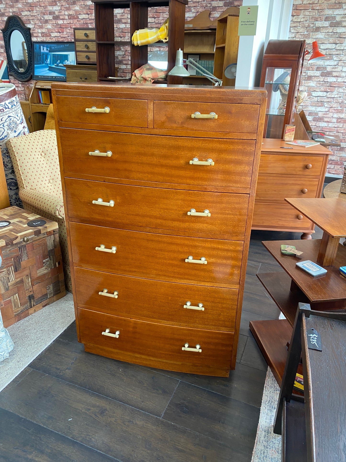 Art Deco Mahogany Tallboy
