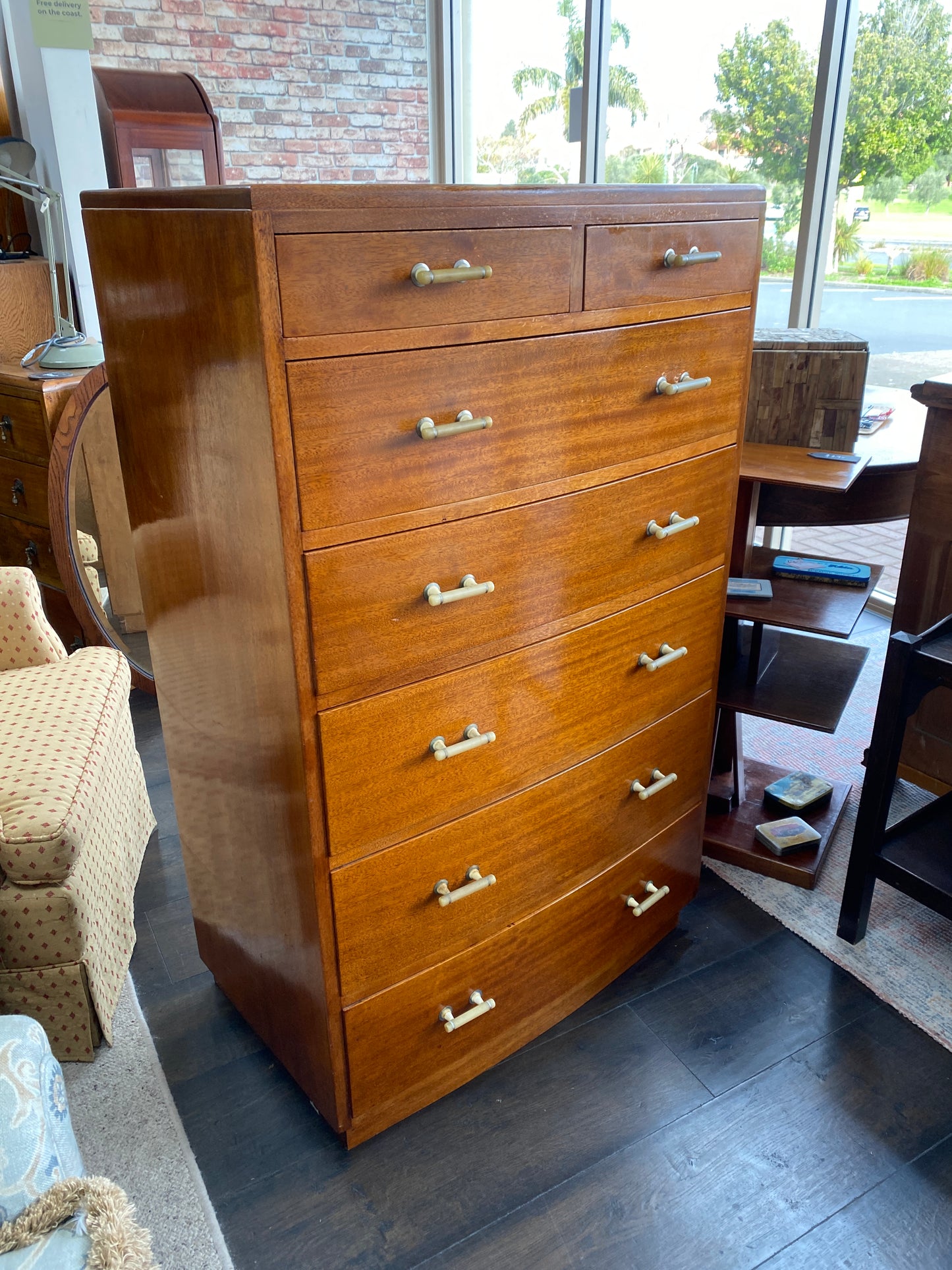 Art Deco Mahogany Tallboy