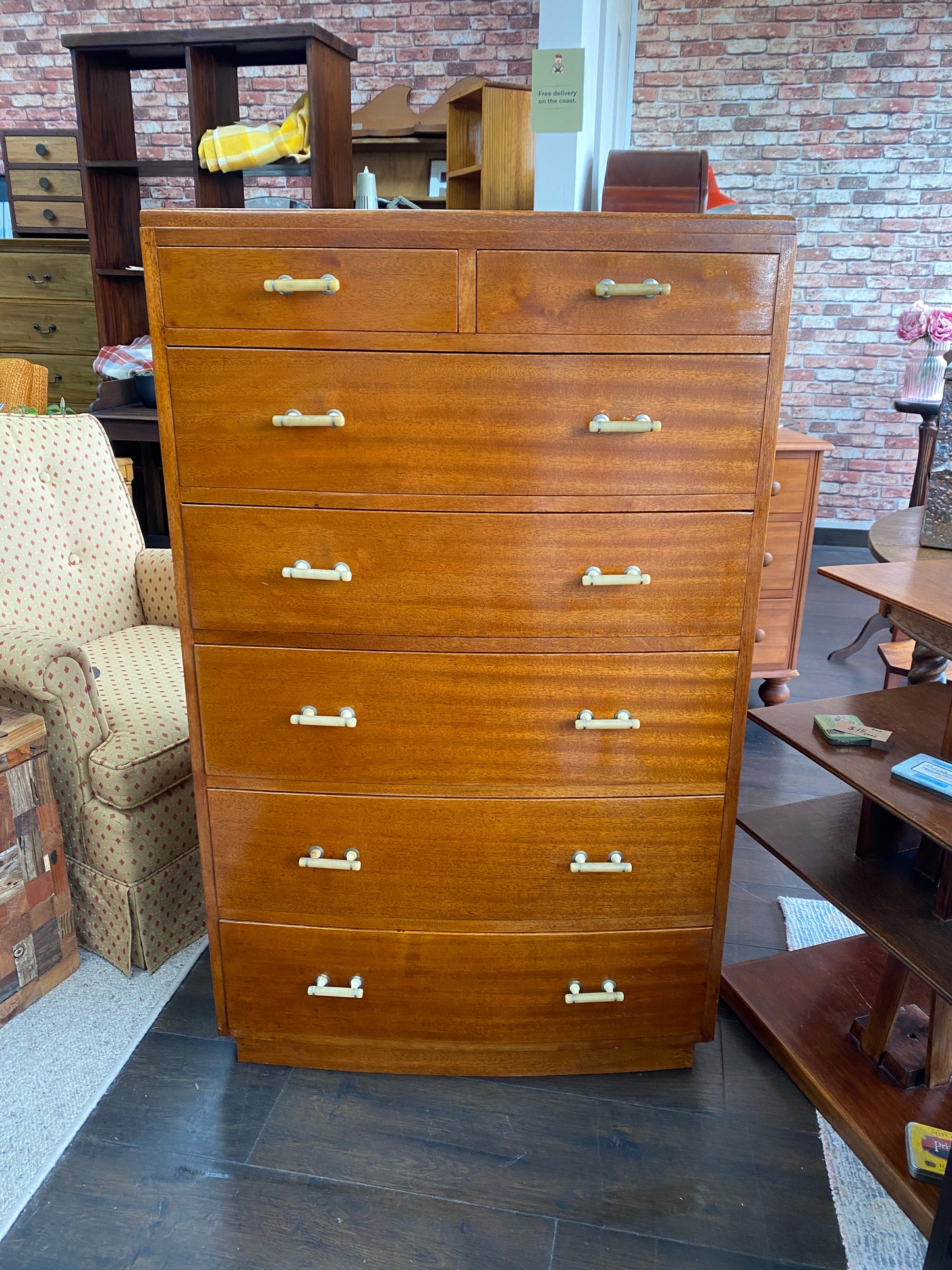 Art Deco Mahogany Tallboy