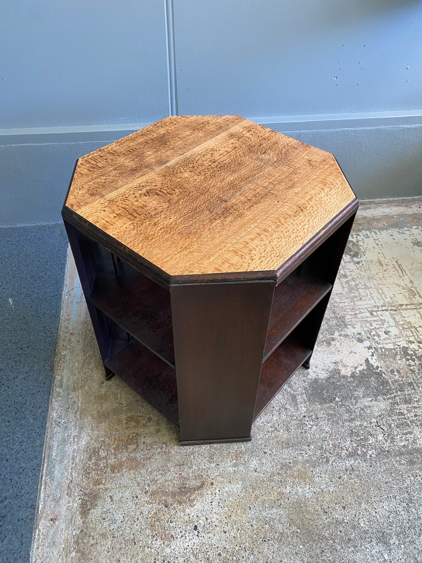 Art Deco Octagonal Oak Book Table