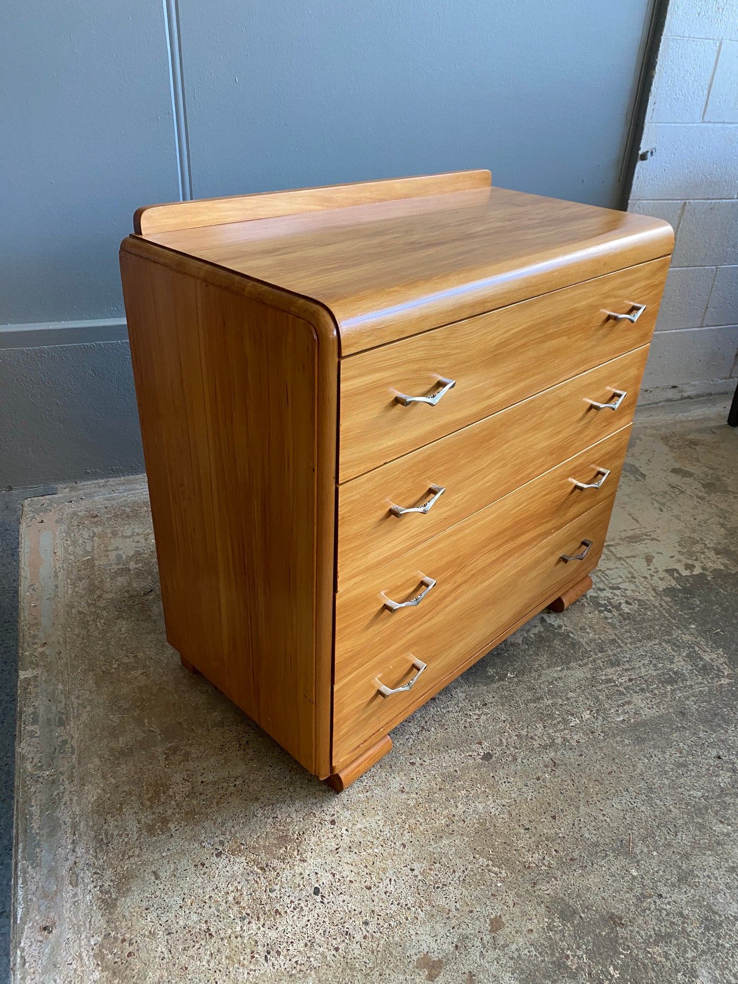 Art Deco Solid Rimu Chest Of Drawers