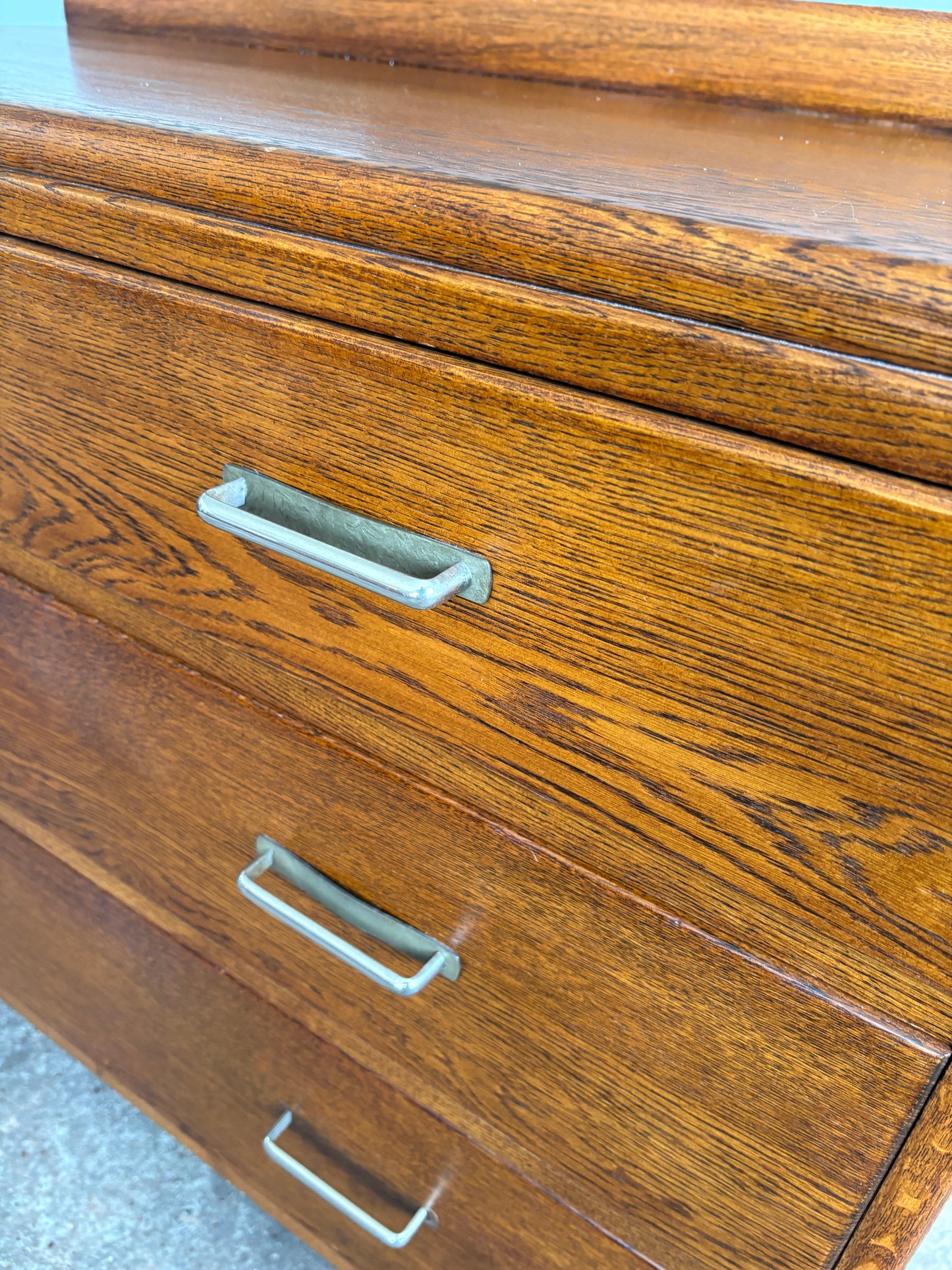 Art Deco Solid Tiger Oak Dresser