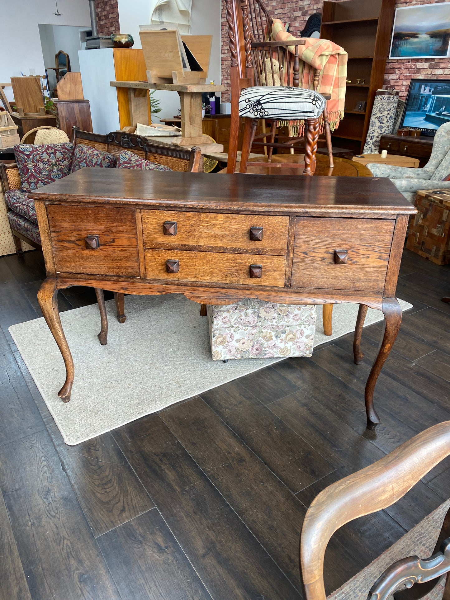 Arts & Crafts Solid Oak Vanity/Dresser