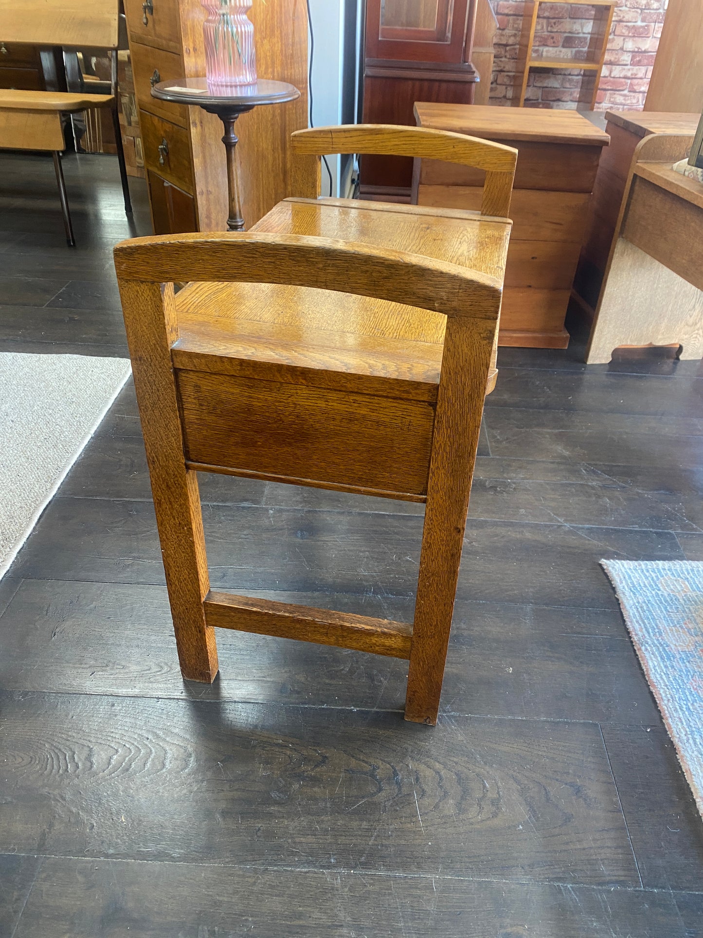 Arts & Crafts Style Light Oak Piano Stool