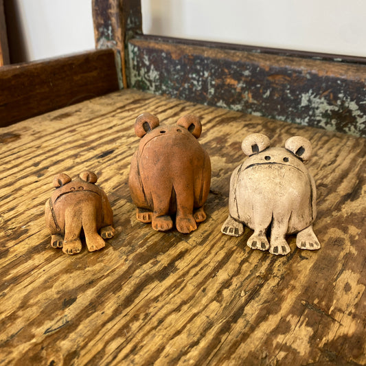 Clay Ornamental Frog Family