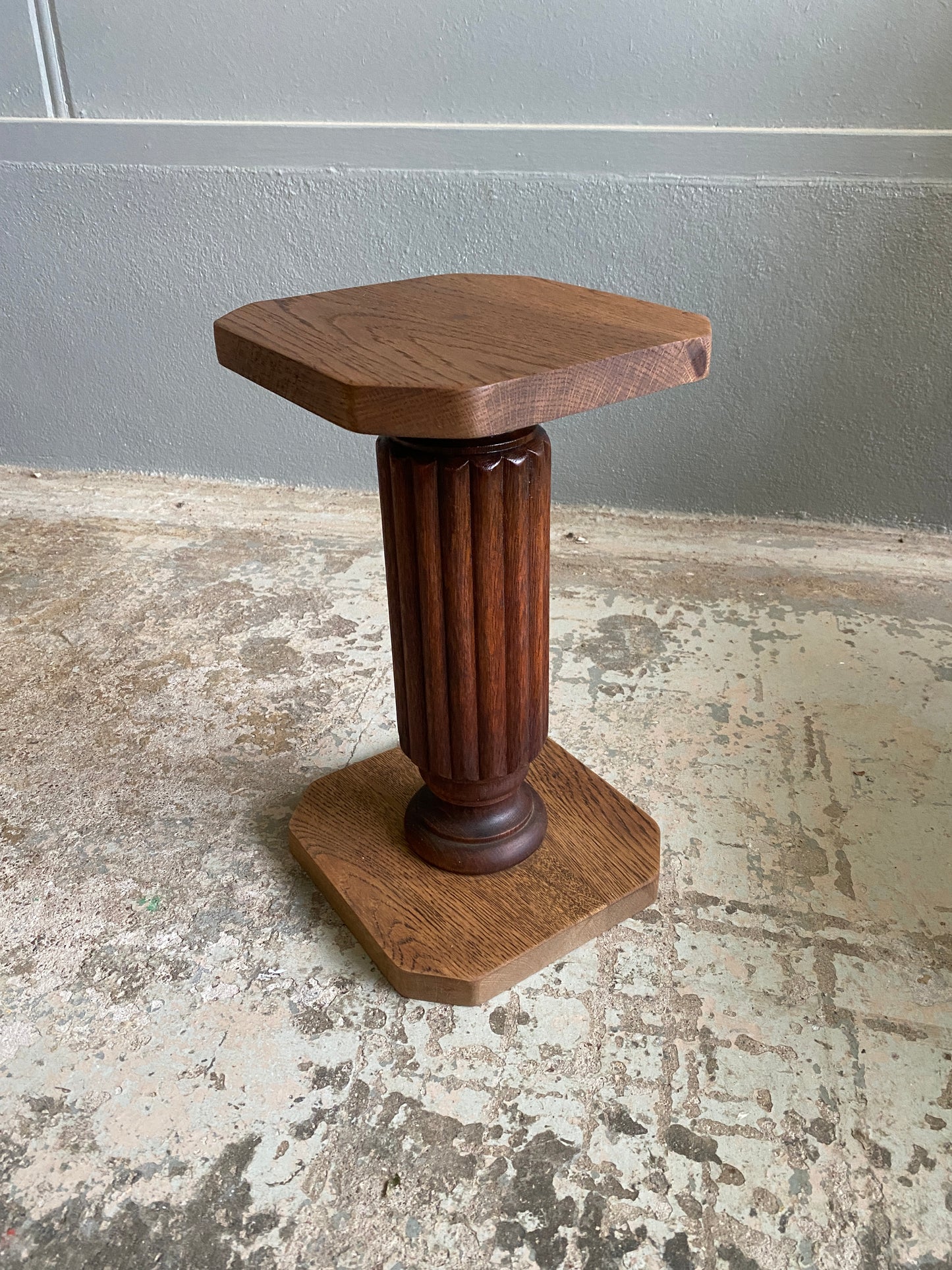 Custom Made Solid Vintage Oak Mini Plant Stand