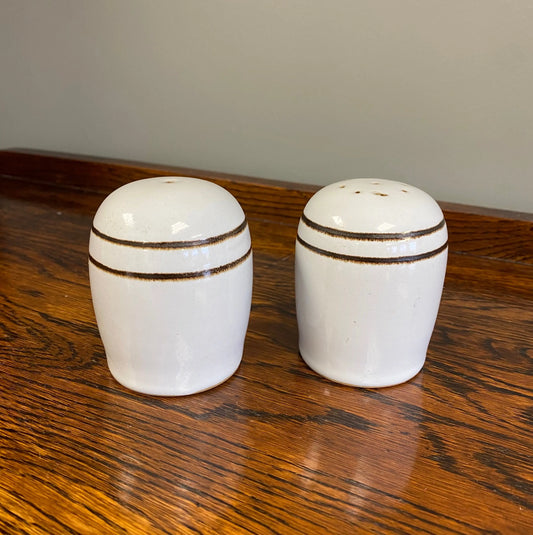 Denby Cream And Brown Salt & Pepper Shakers