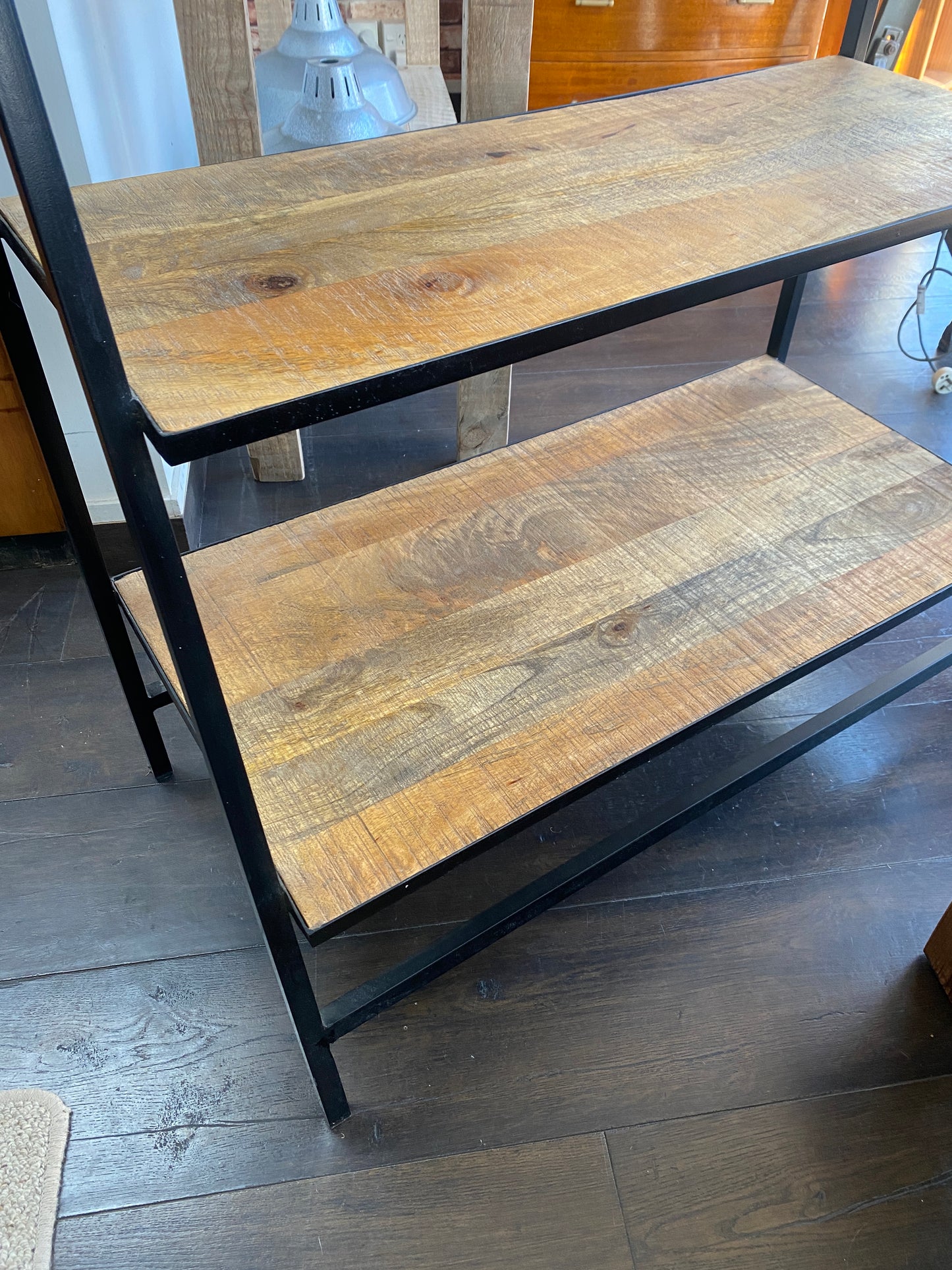 Industrial Style Steel & Oak Ladder Bookcase