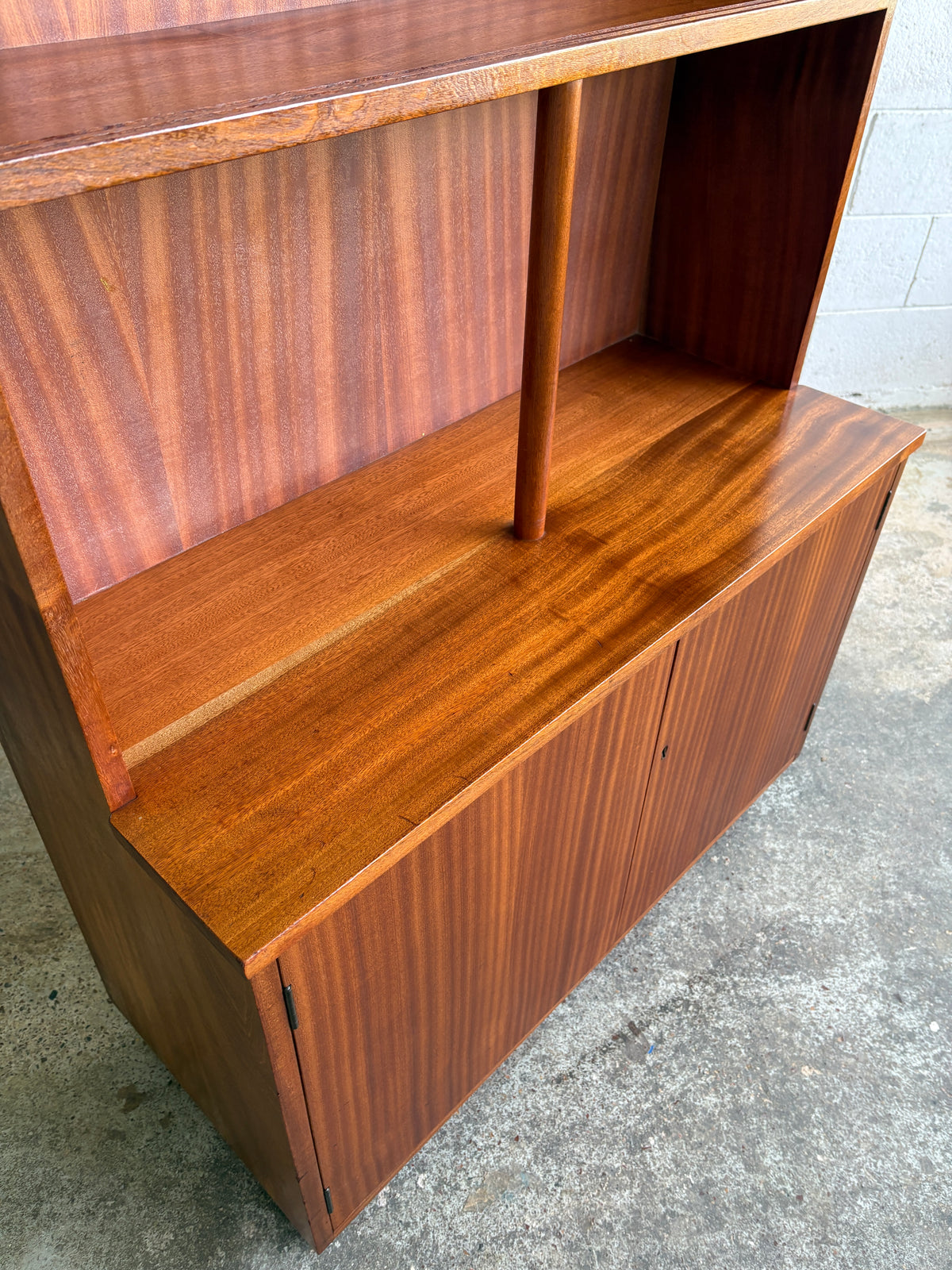 Mid-century Solid Sapele Mahogany Display Hutch