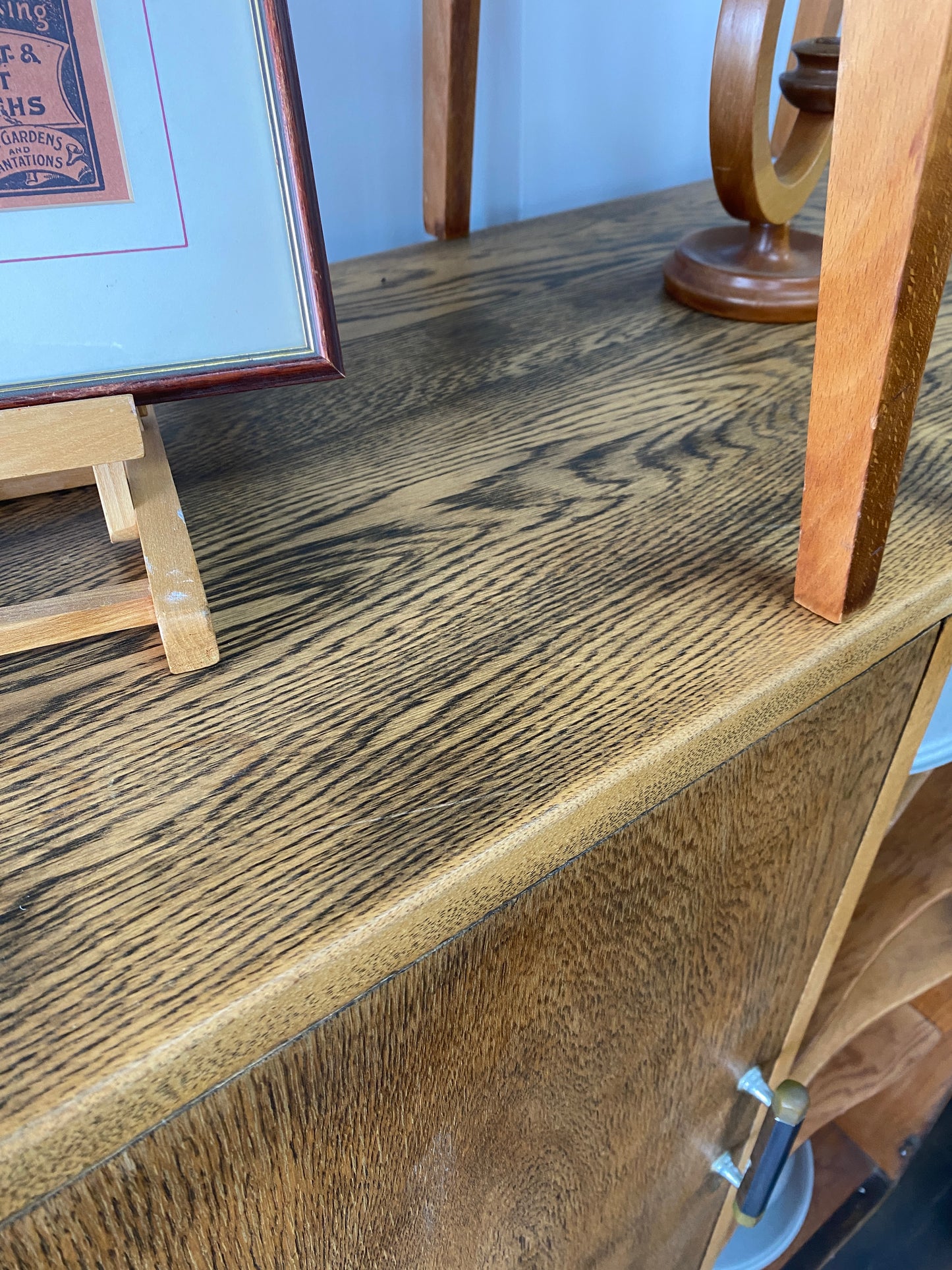 Mid-century Tiger Oak Converted Manrobe