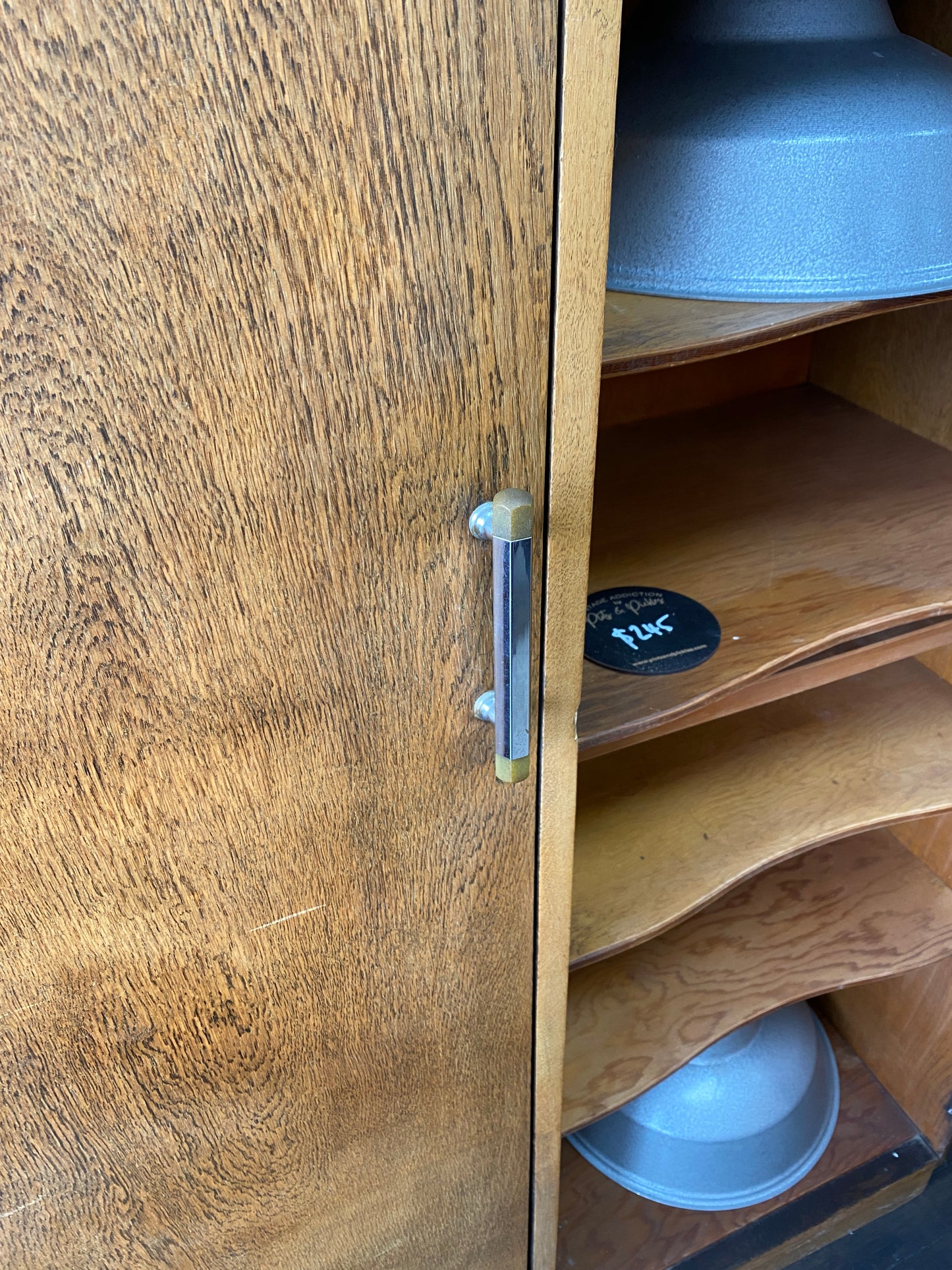 Mid-century Tiger Oak Converted Manrobe
