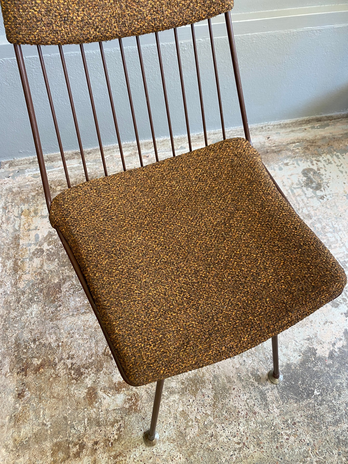 Mid Century Modern Dining Chair - Brown/Orange Fleck