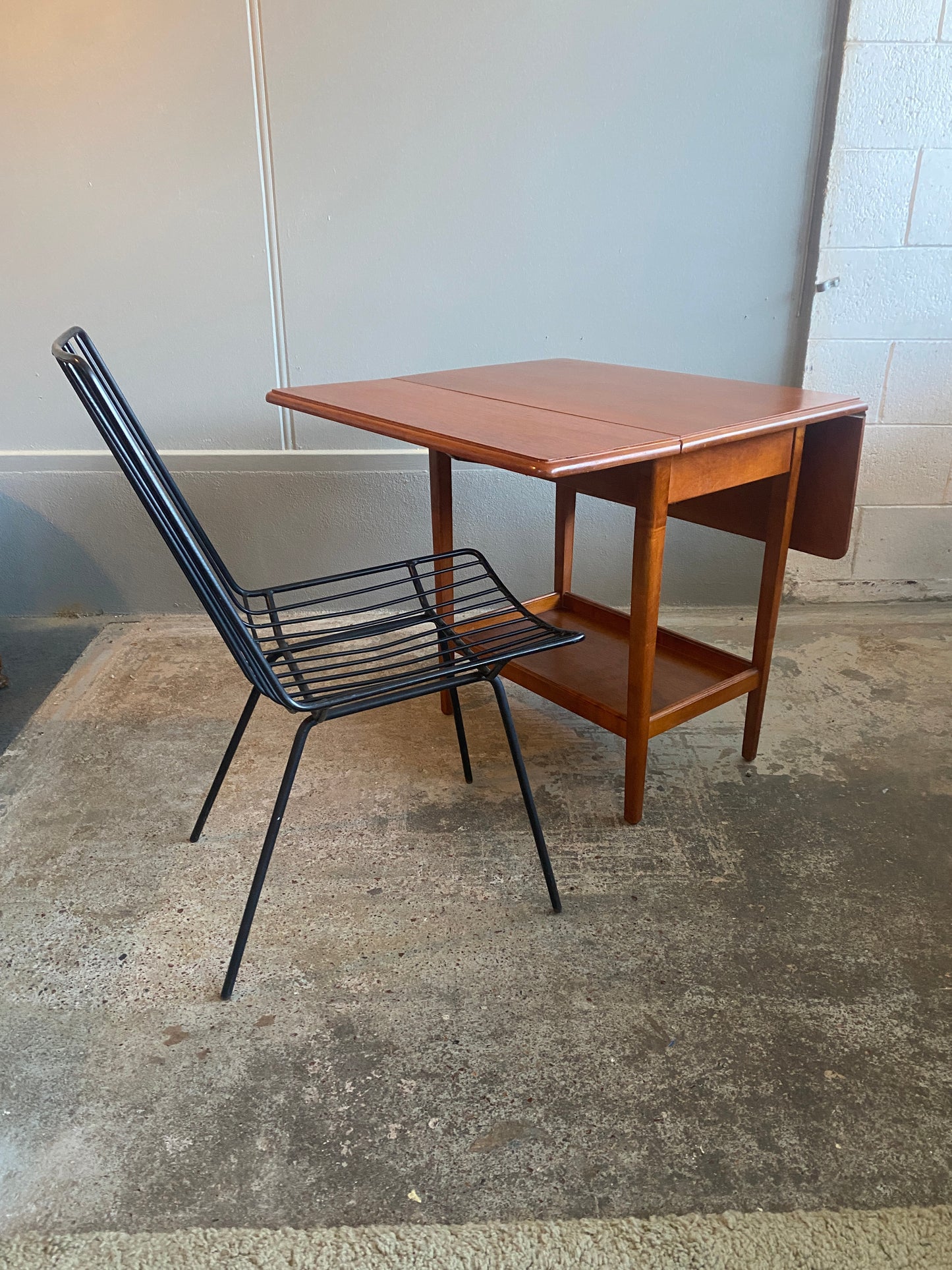 Mid Century Modern Mahogany Drop Leaf Dining Table