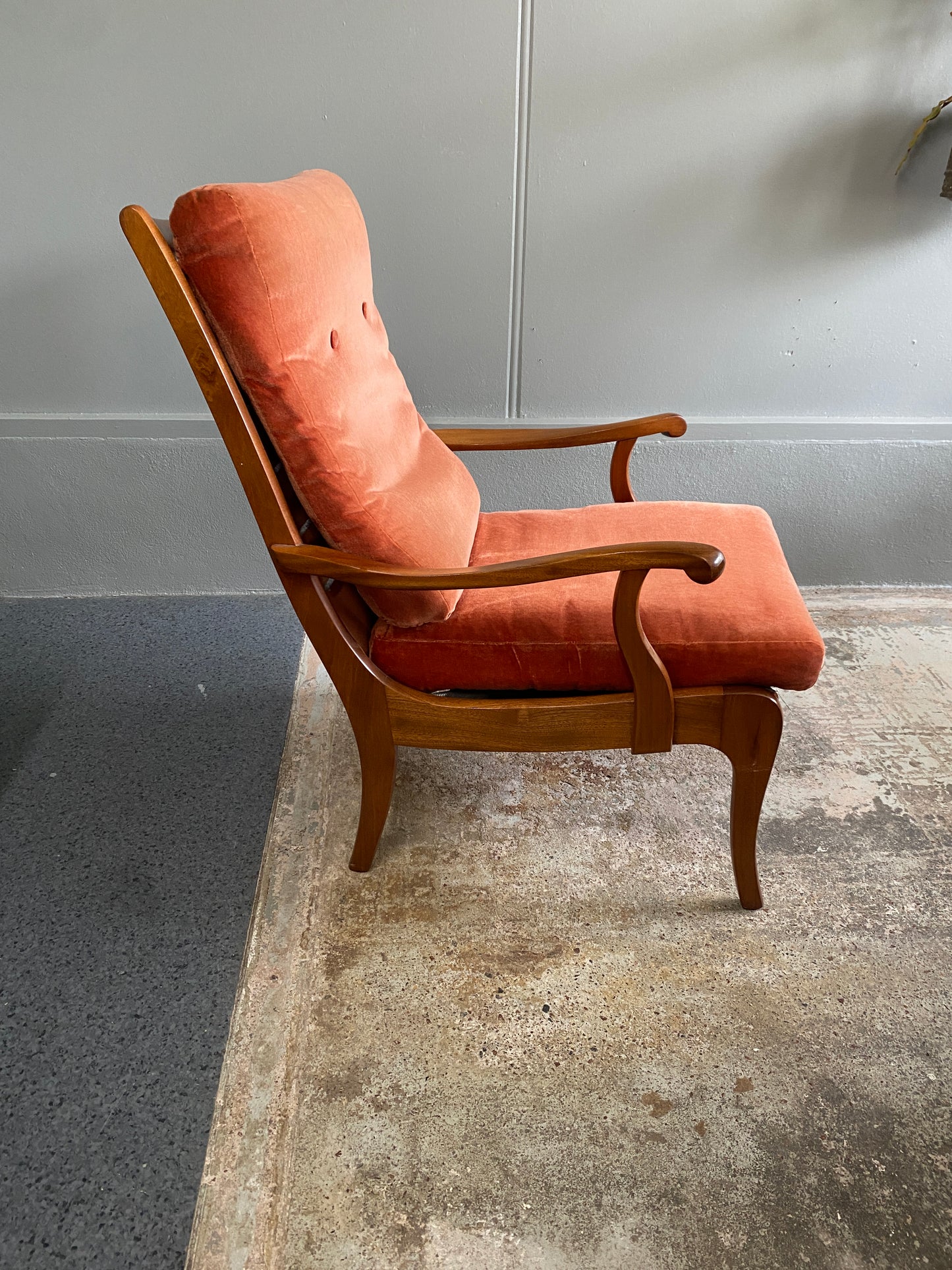Mid century Modern Light Mahogany Bedroom Arm Chair