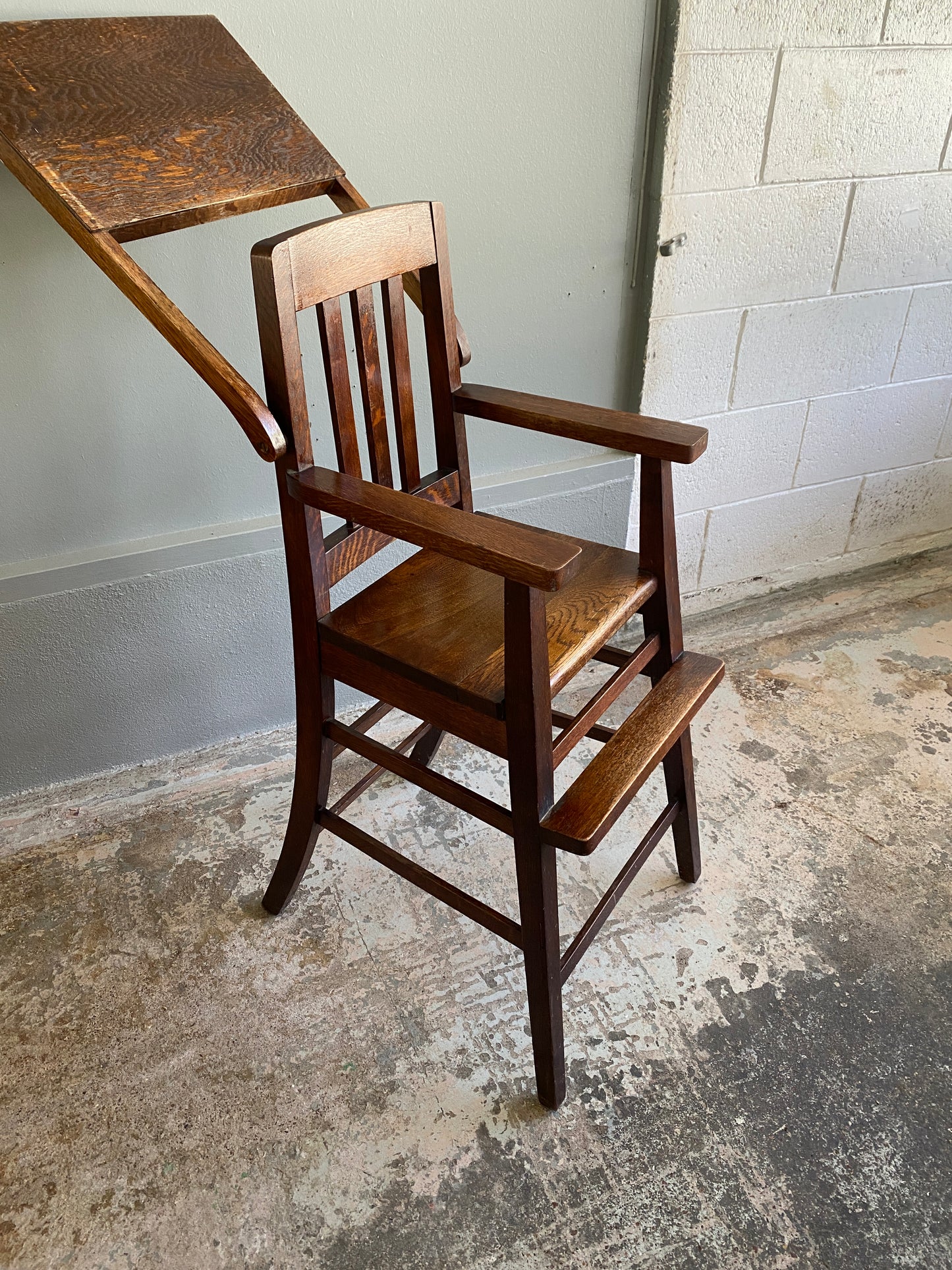 Mission Style Solid Oak High Chair