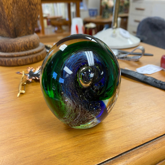 Peacock Art Glass Paperweight