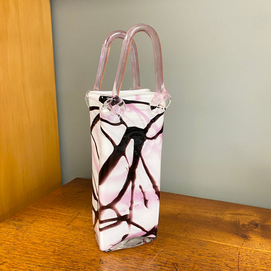 Raspberry Ripple Art Glass Handbag
