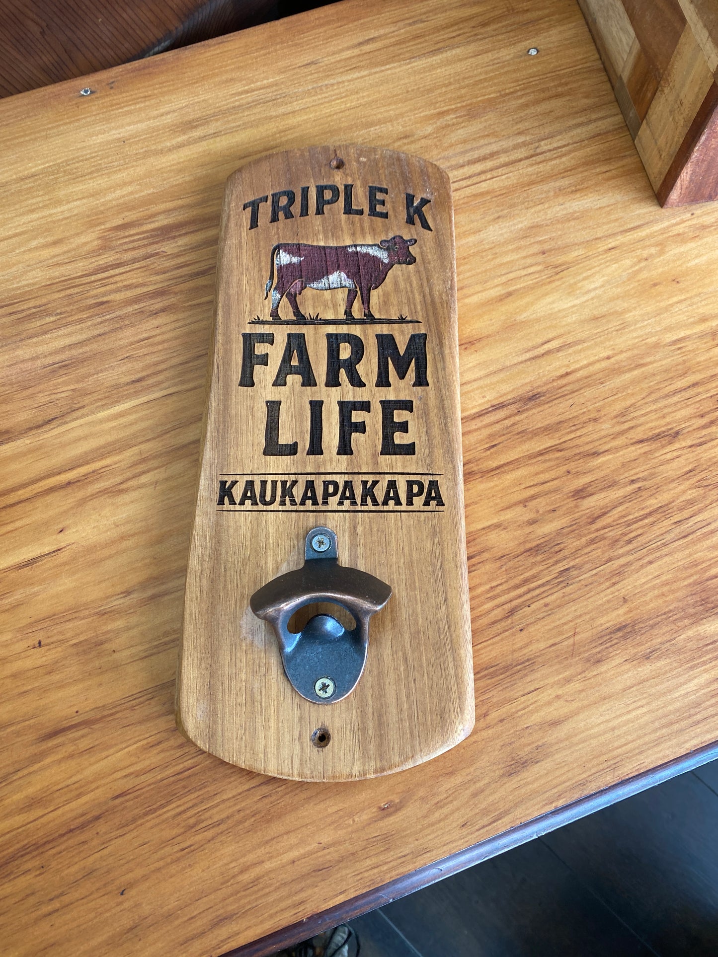 Reclaimed Kaukapakapa Cow Bottle Opener