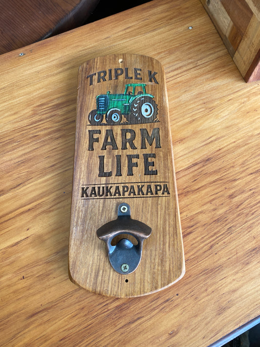 Reclaimed Kaukapakapa Green Tractor Bottle Opener