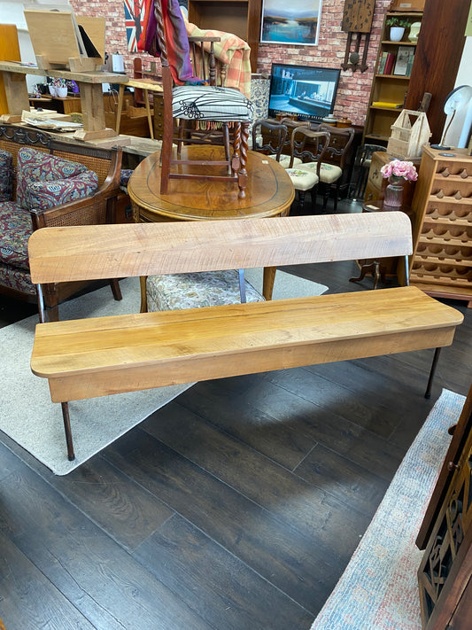 Reclaimed Rimu & Steel Bench - Bayswater