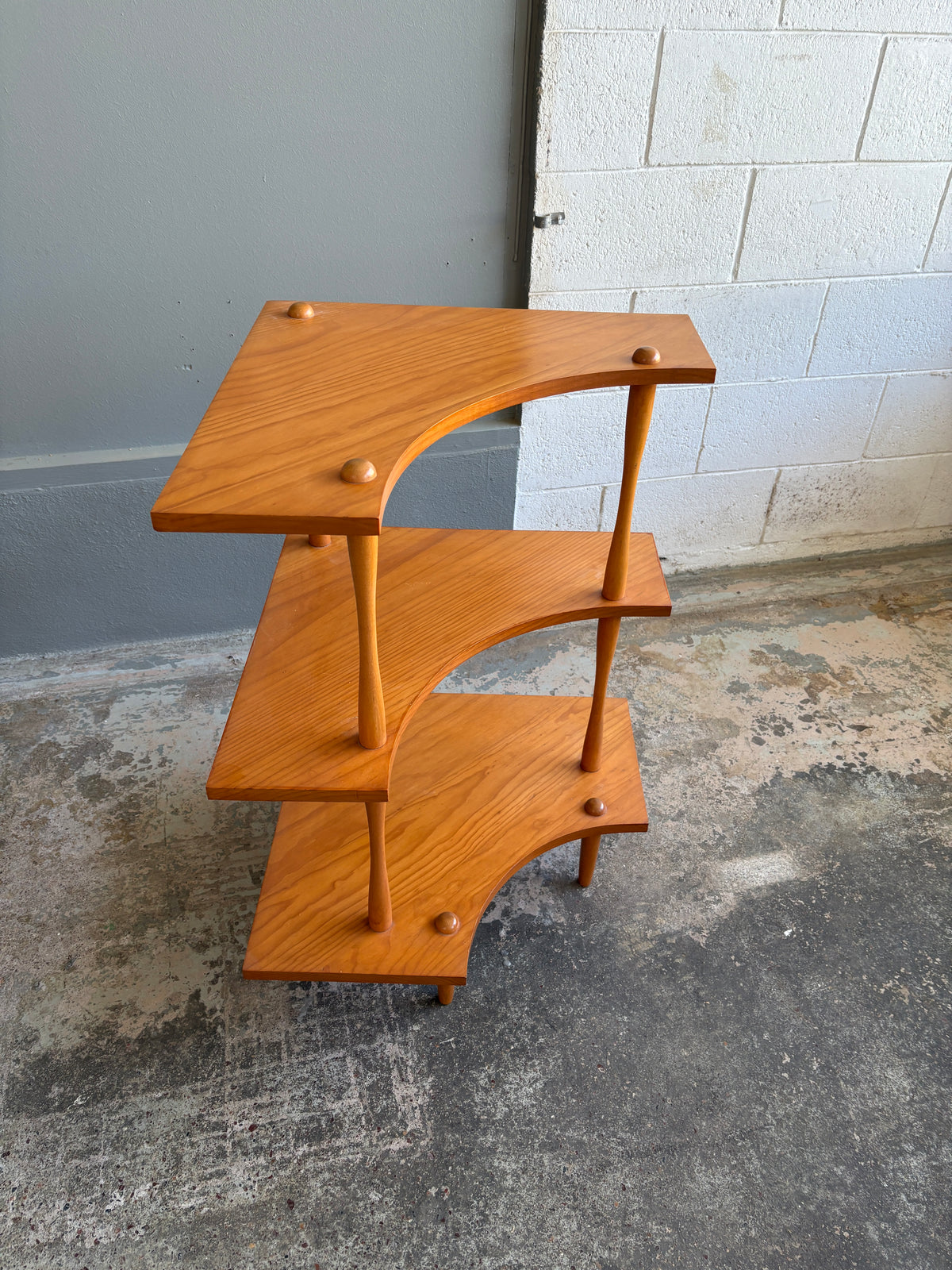 Retro Three-tier Wooden Corner Shelf