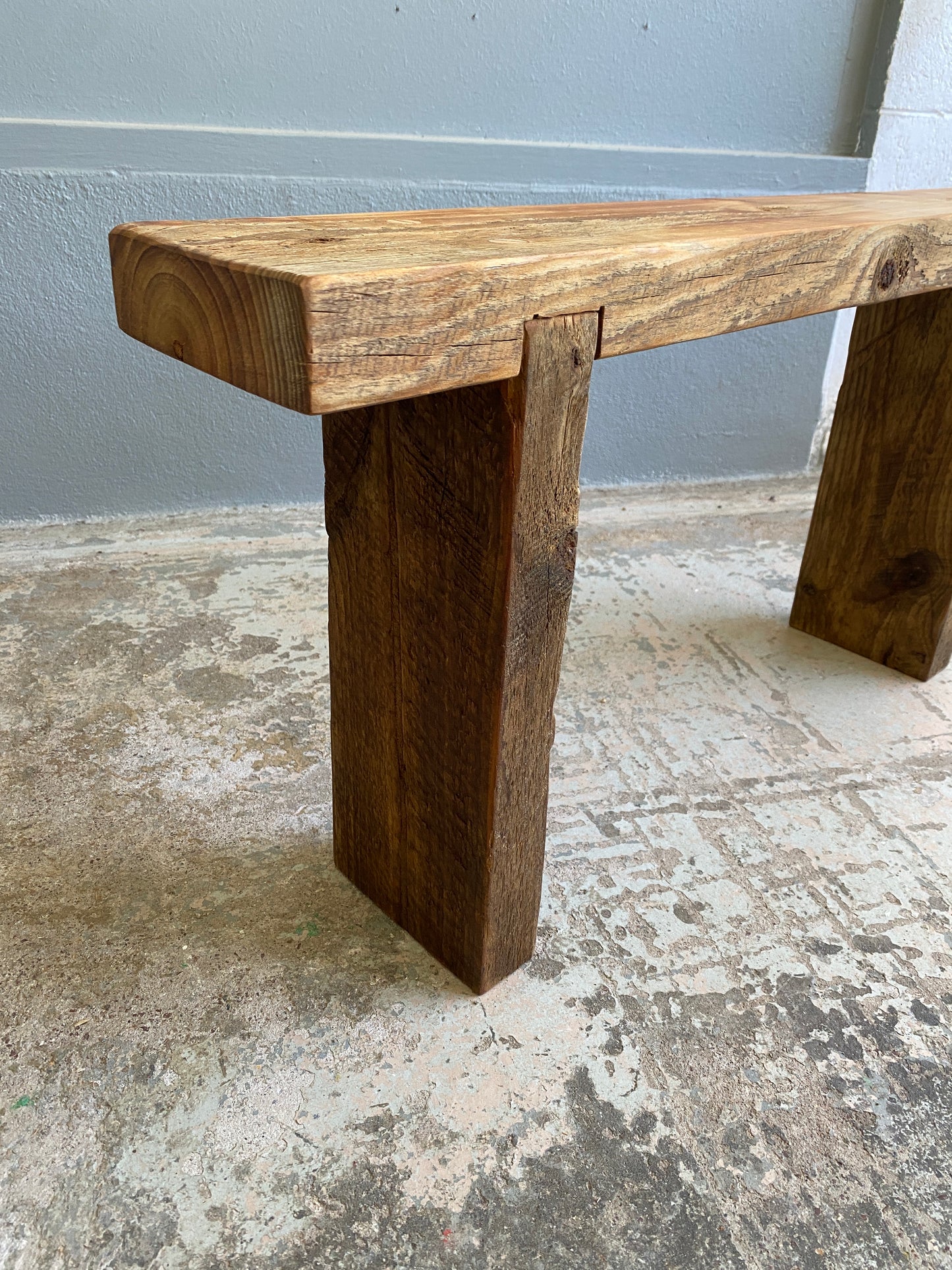 Rustic Reclaimed Pine Hall Bench