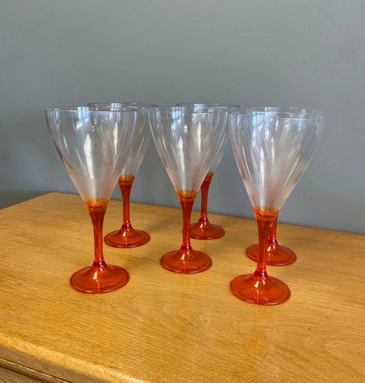 Set of 6 Vintage Tupperware Allegra Wine Glasses