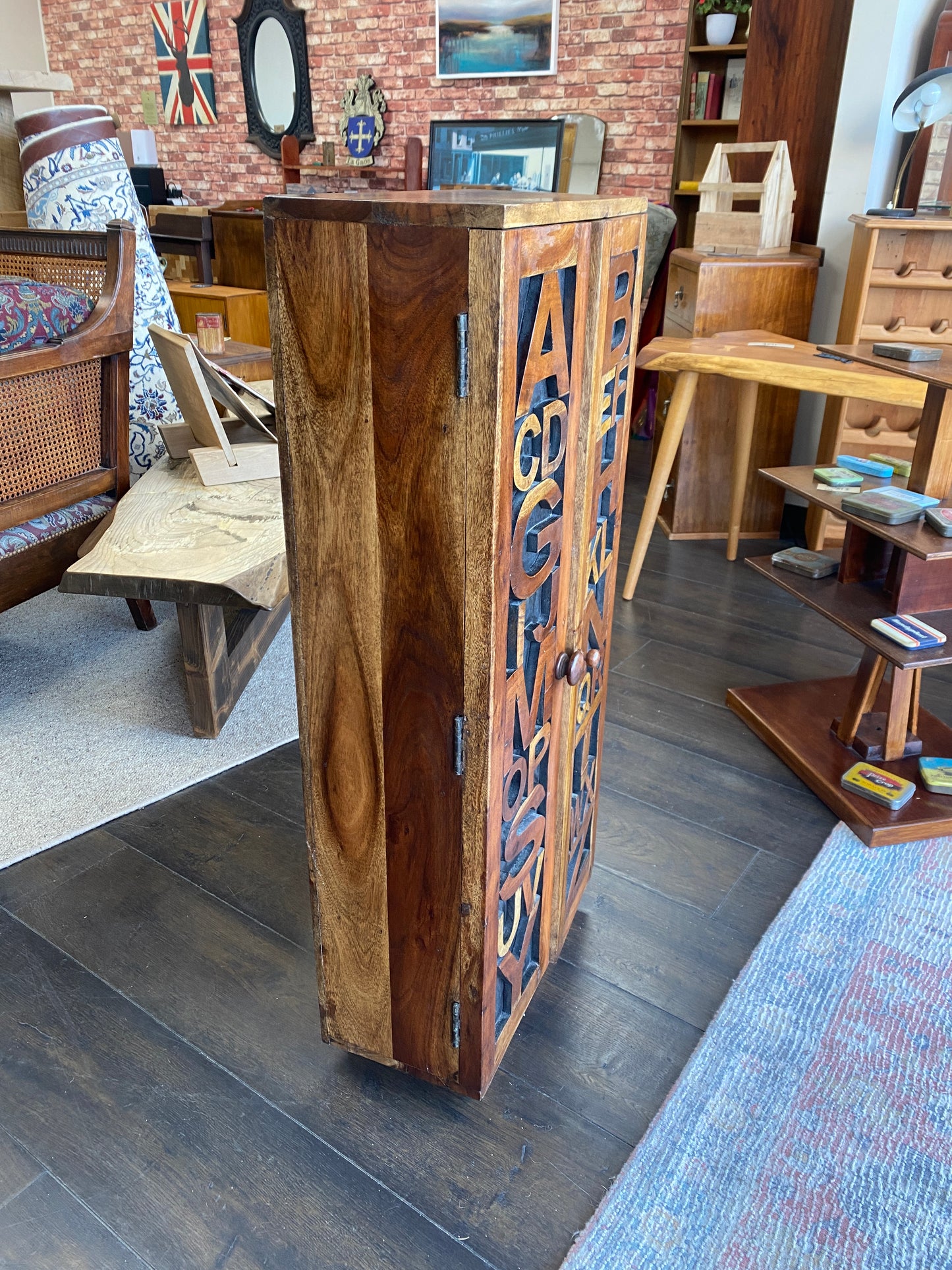 Solid Teak Alphabet Nursery Bookcase