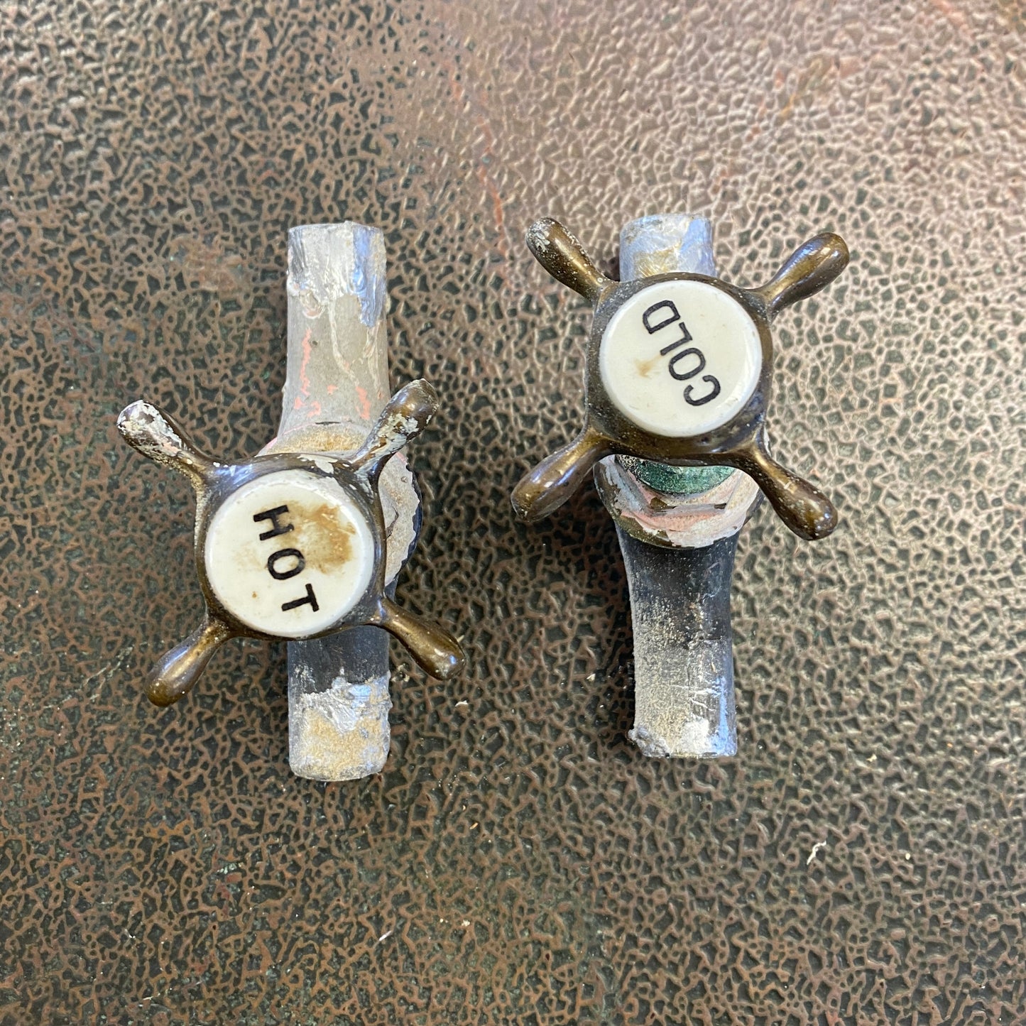 Victorian Copper Hot & Cold Taps