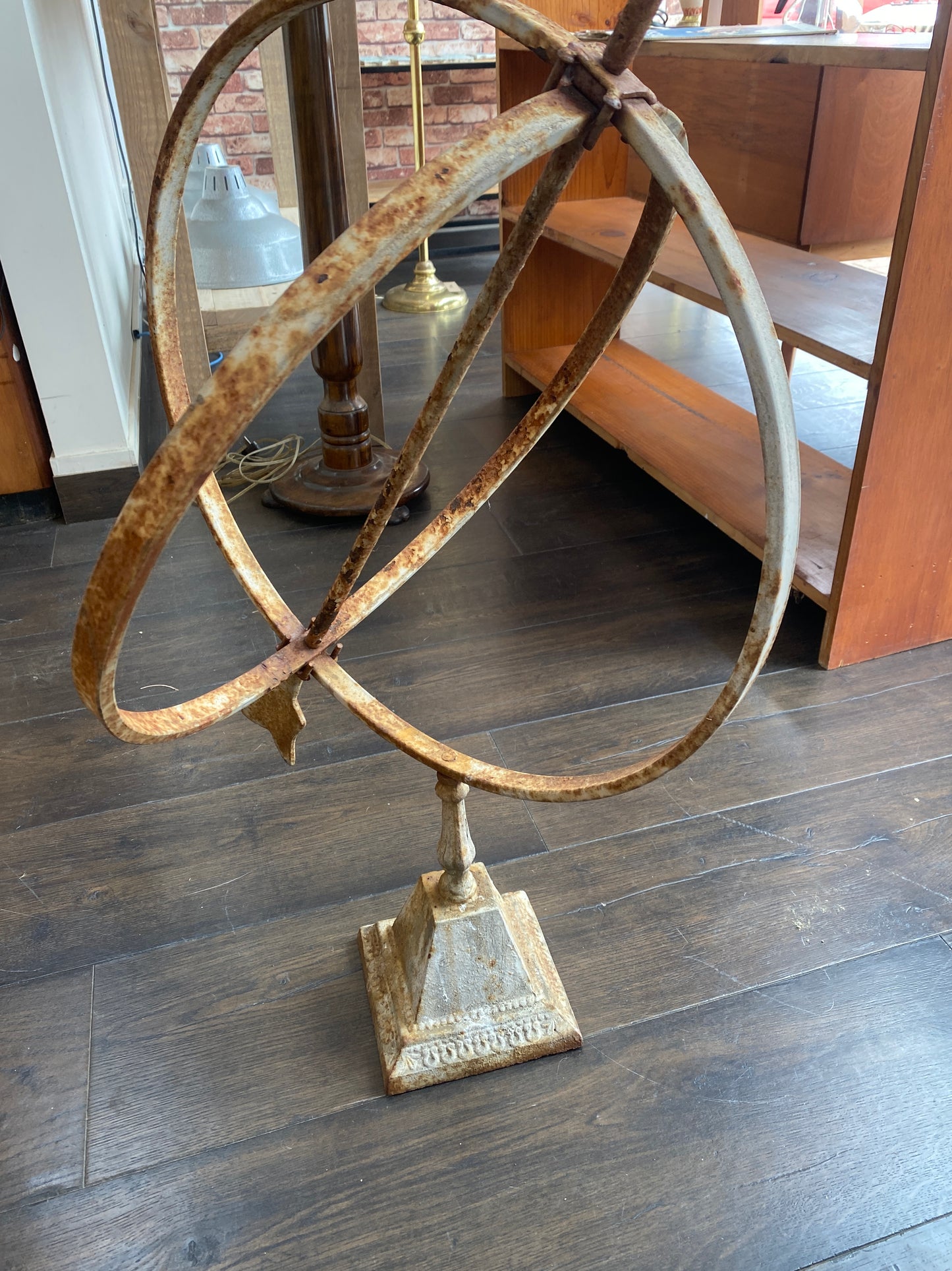 Vintage Cast Iron Garden Armillary Sundial