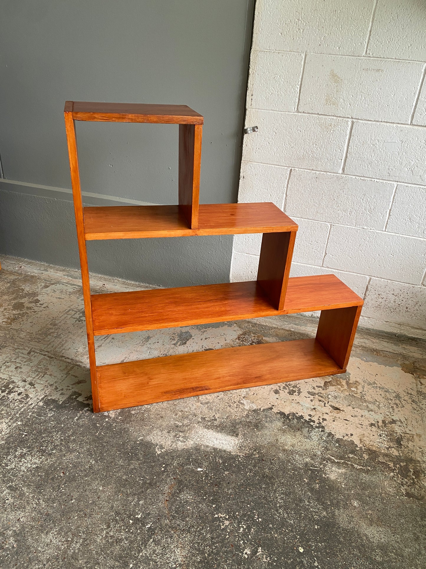 Vintage Custom Made Solid Timber Step Bookcase