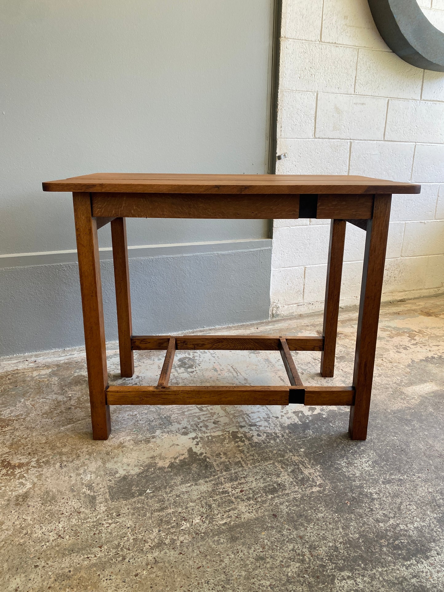 Vintage Custom Solid Oak Hall Table