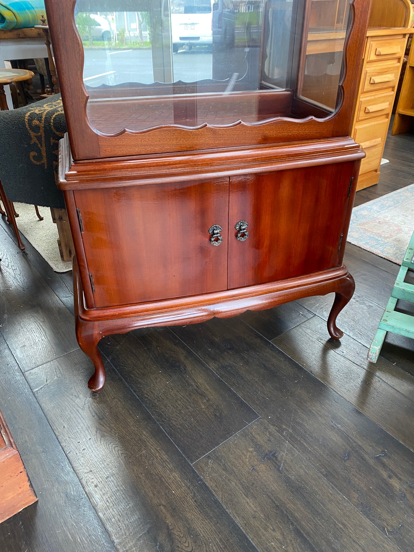 Vintage Dome Top Mahogany Display Case