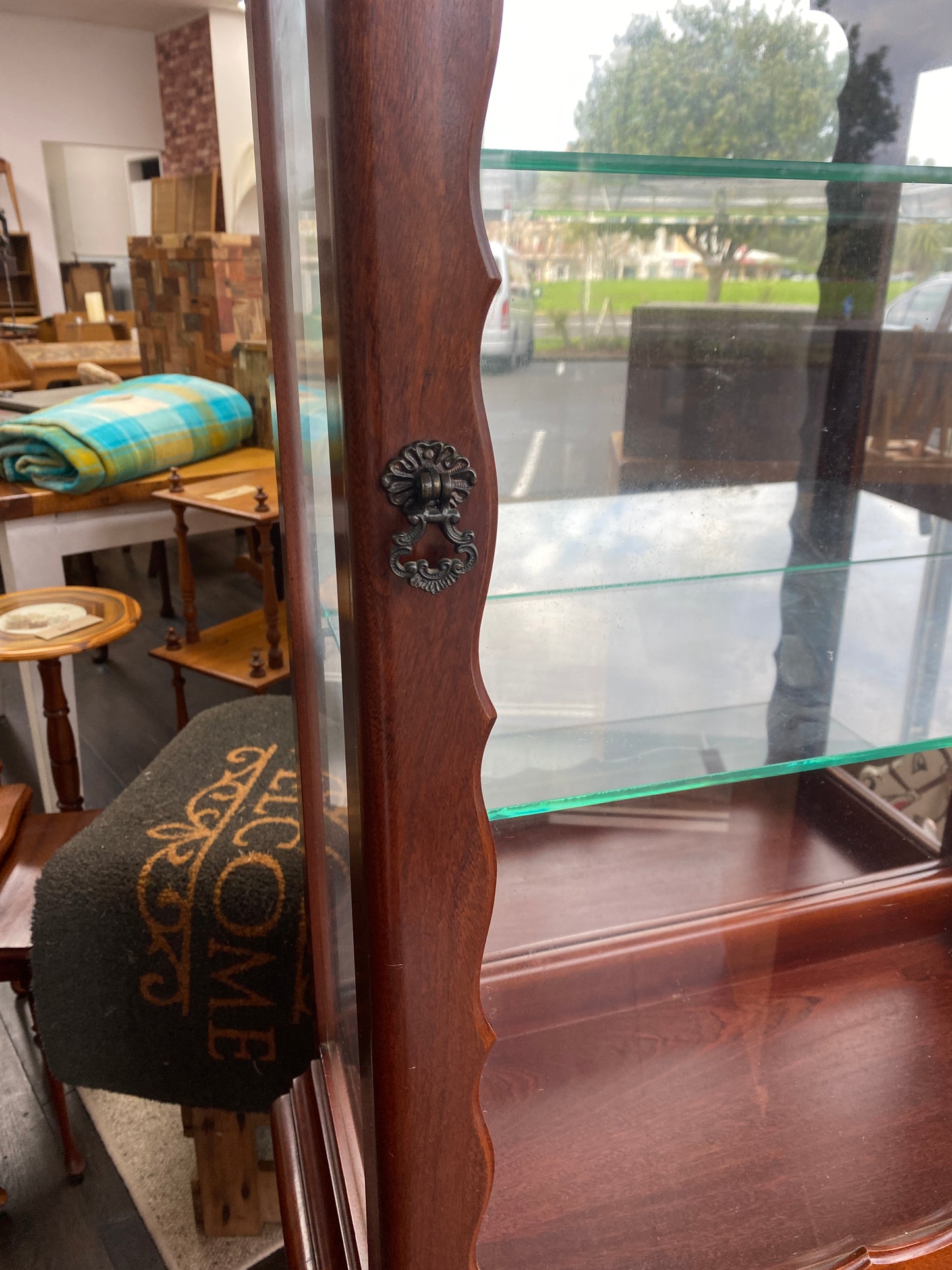 Vintage Dome Top Mahogany Display Case