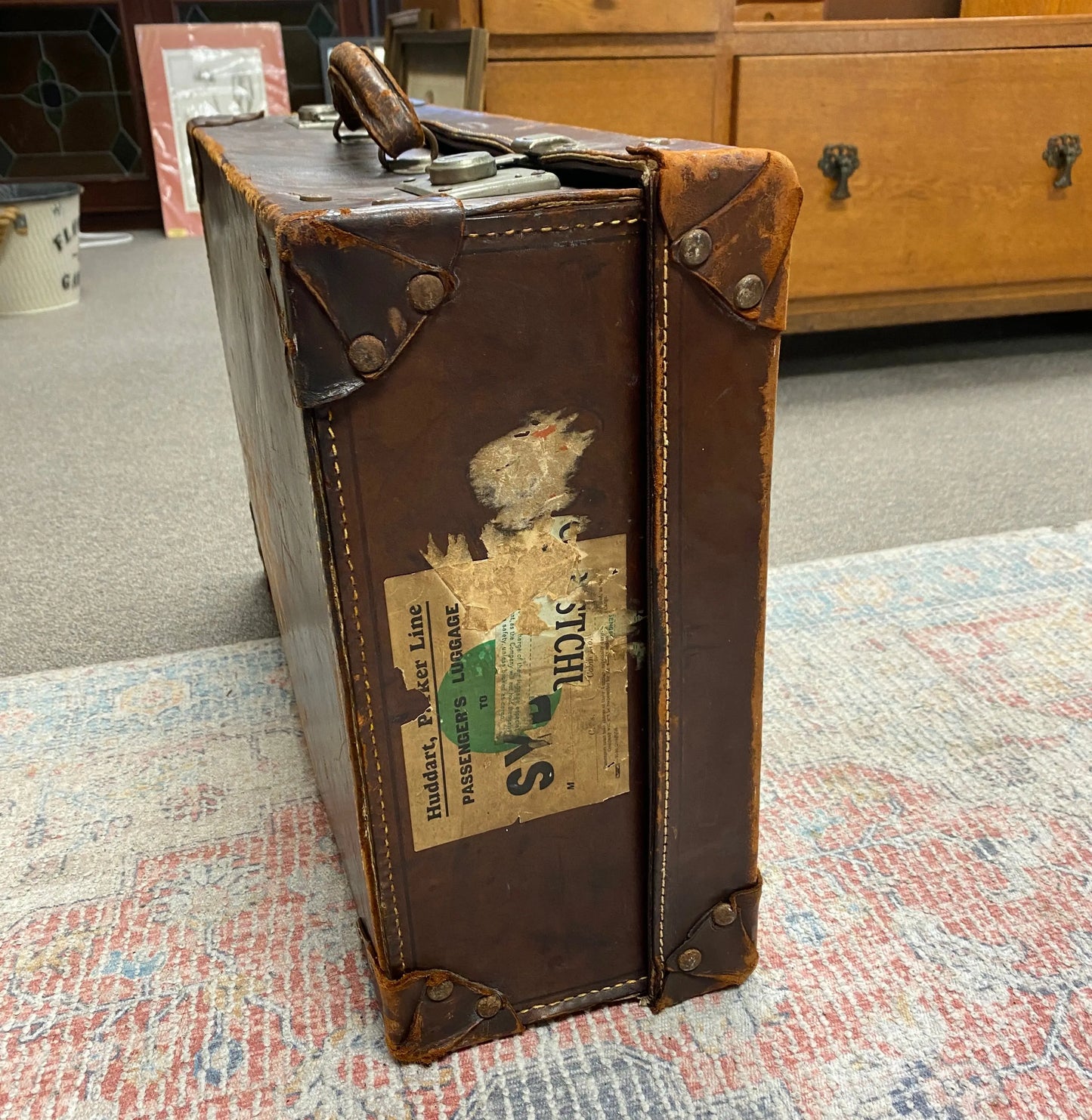 Vintage English Warranted Cowhide Luggage