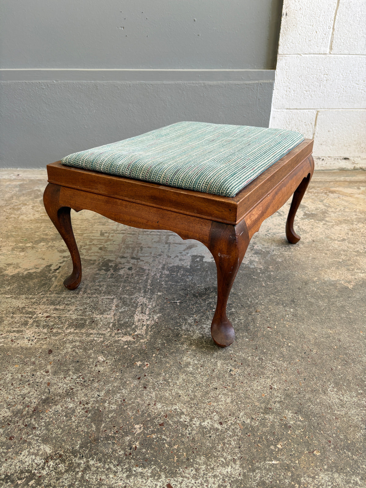 Vintage Foot Stool with Queen Anne Legs