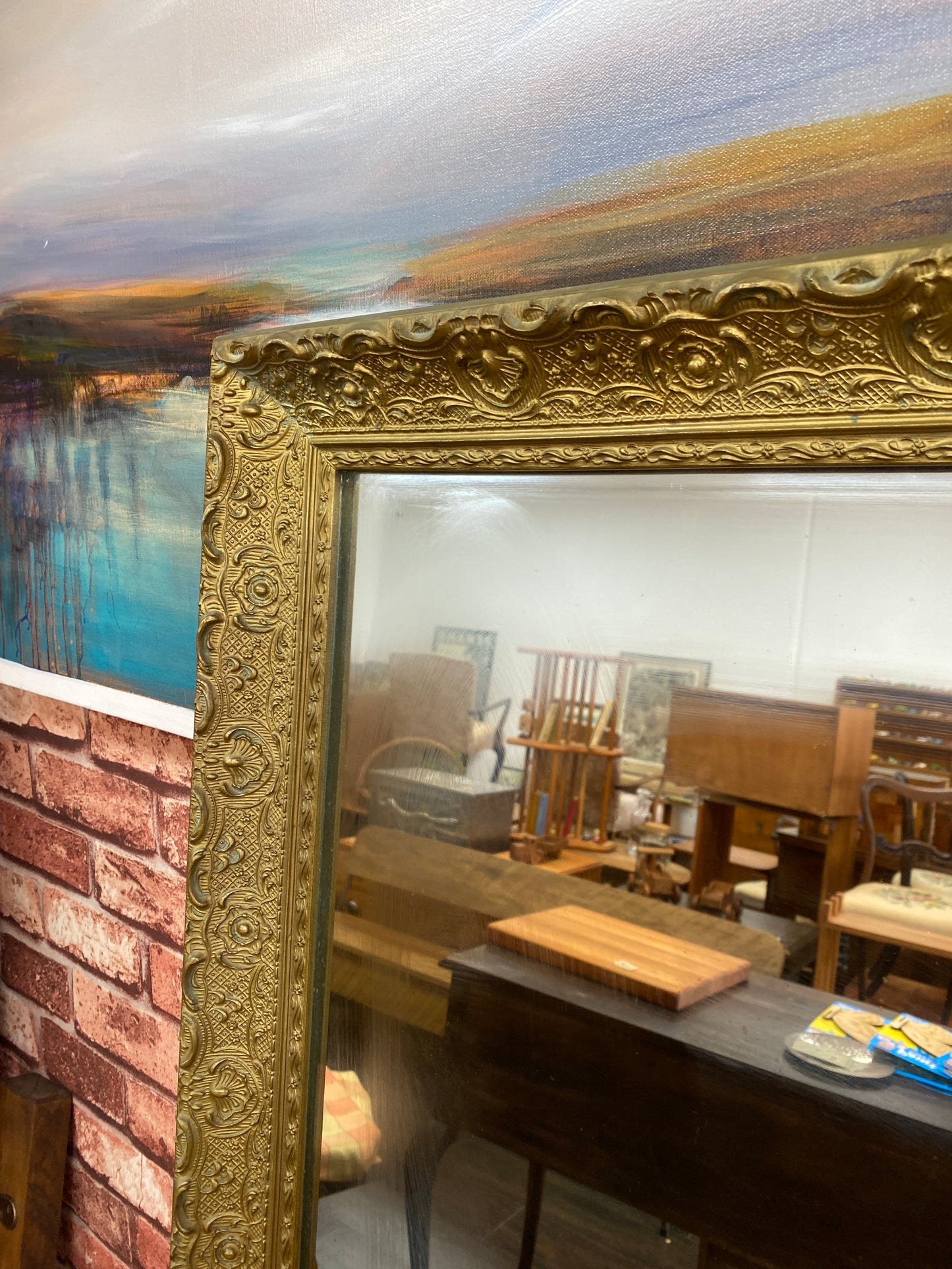 Vintage Gilt Flower Mirror