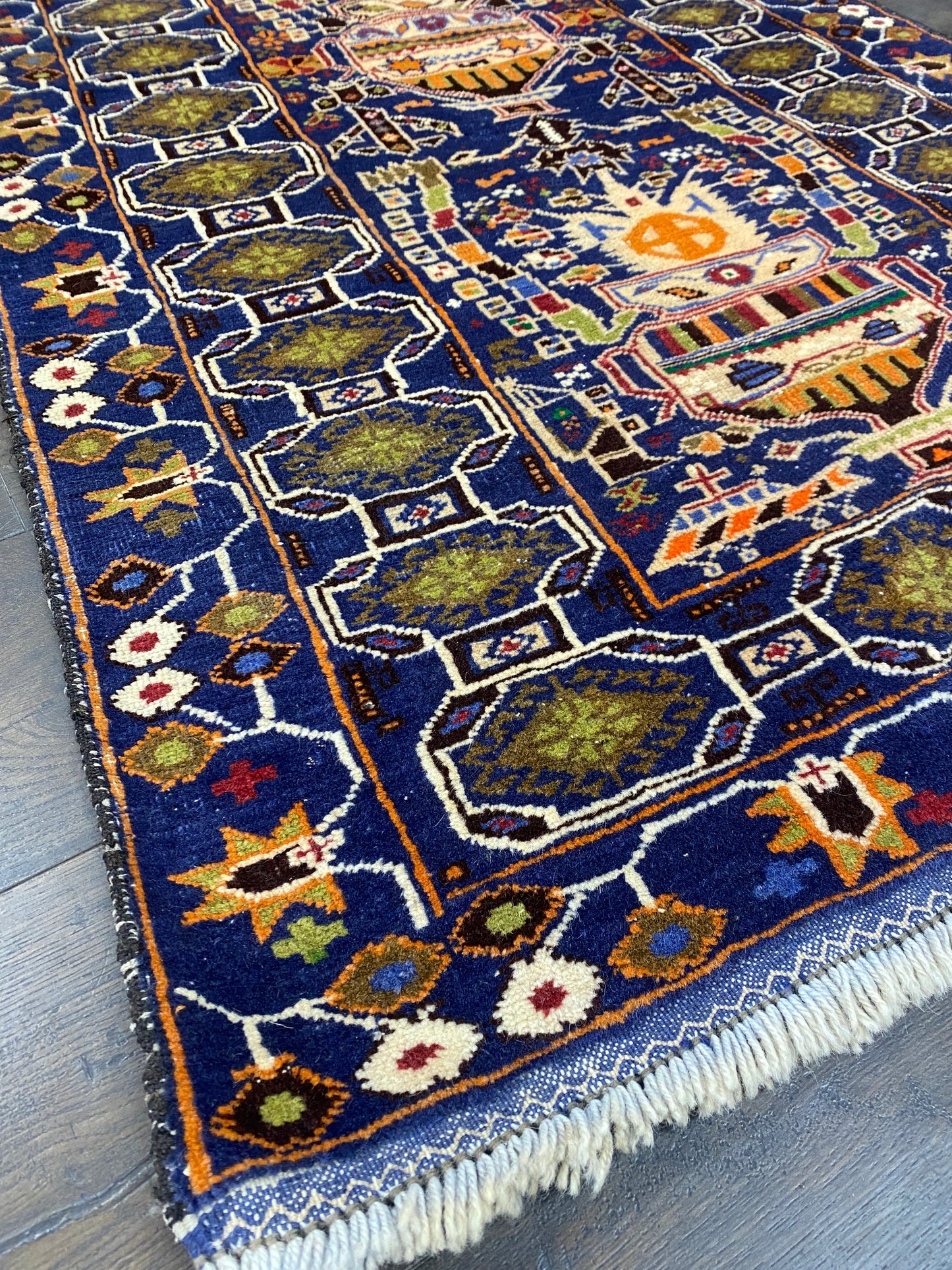 Vintage Hand Knotted Persian Rug 2100mm x 1000mm
