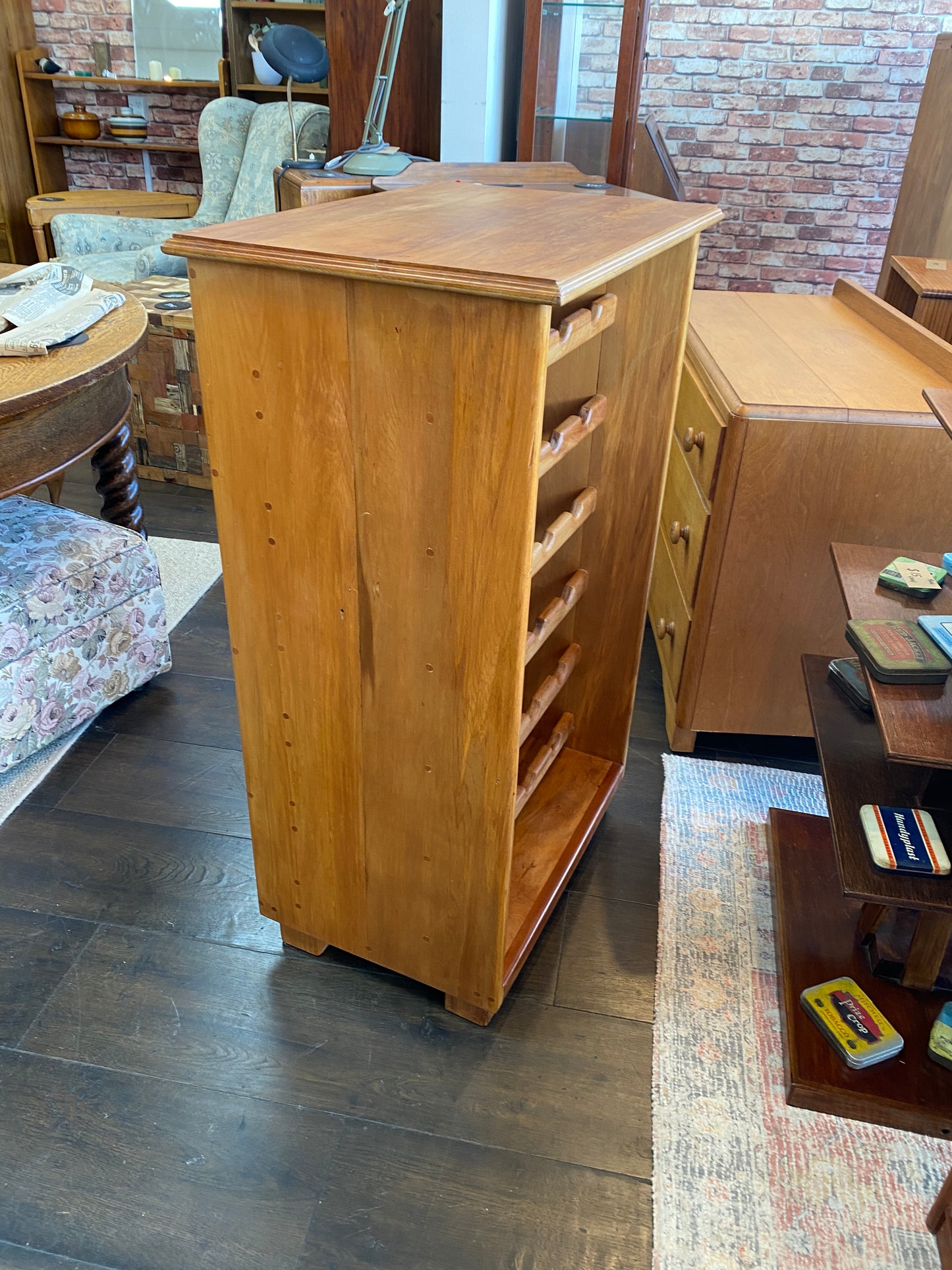 Vintage Hand Made Rimu Wine Rack
