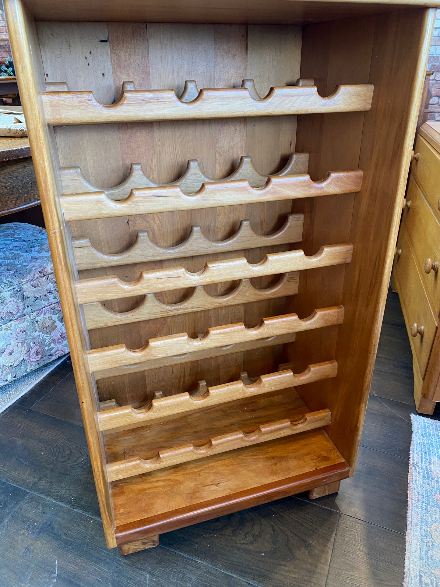 Vintage Hand Made Rimu Wine Rack